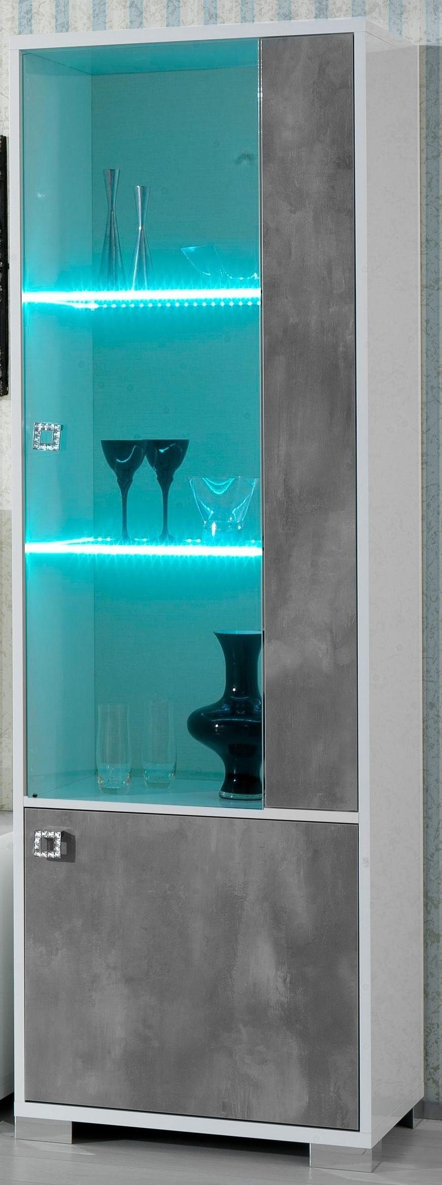 JVmoebel Vitrine Glas Vitrine Anrichte Luxus Schaufenster Vitrinen Schrank Stil