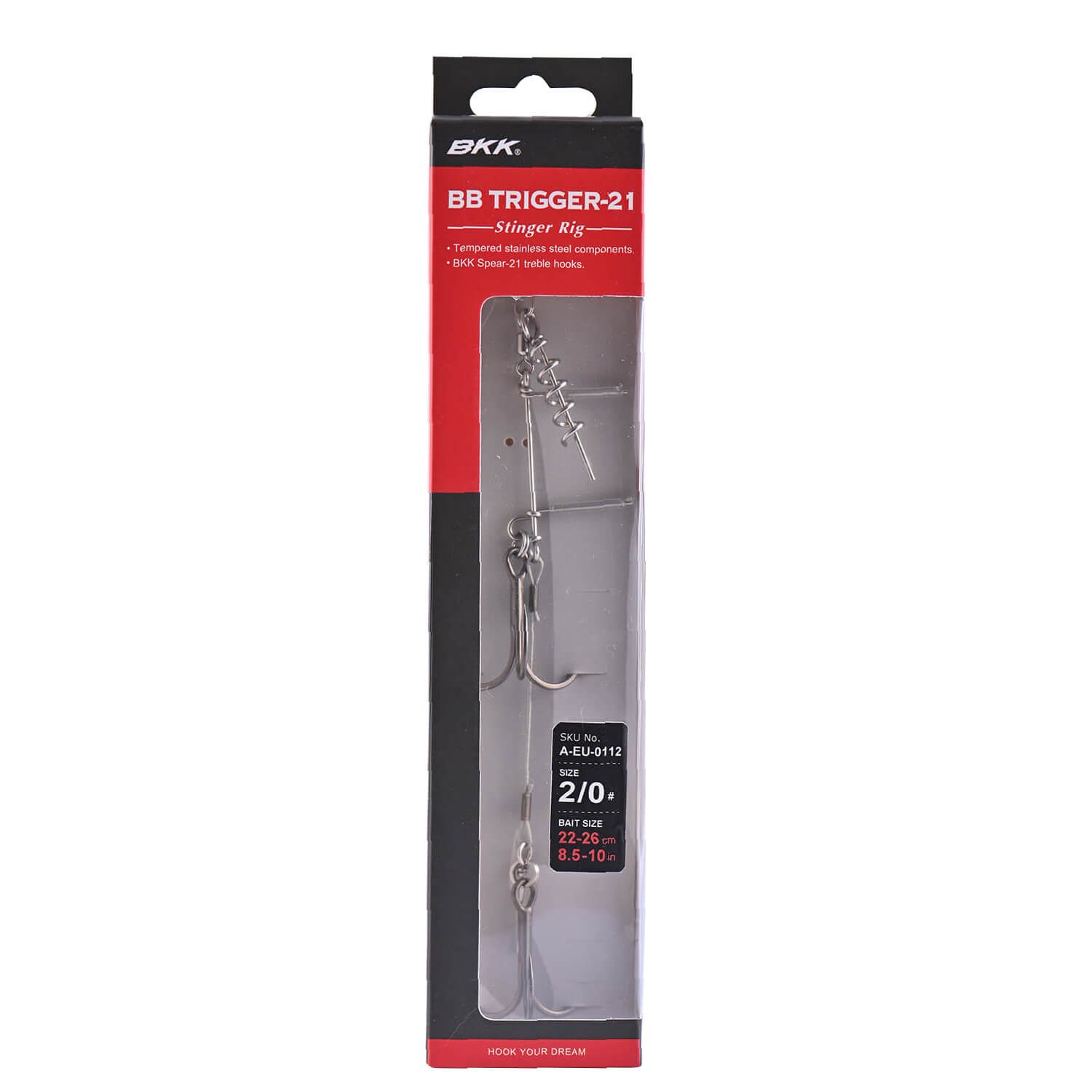 BKK Drillingshaken BKK BB Trigger-21 SS Montagesystem, (Packung), Vordere Feder zum Befestigen des Rigs am Köder