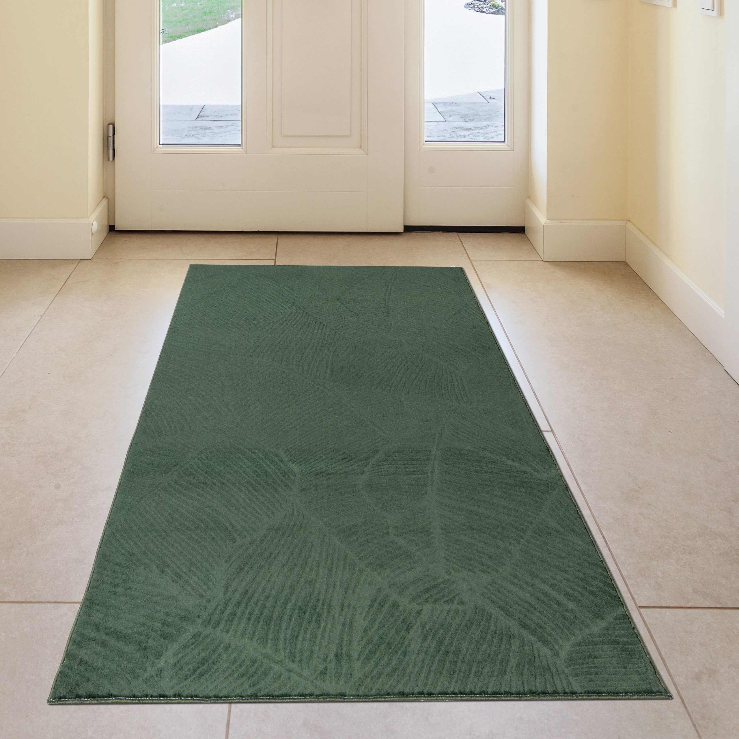 TeppichHome24 Teppich Schöner weicher Teppich mit Blattmuster in grün, rech günstig online kaufen