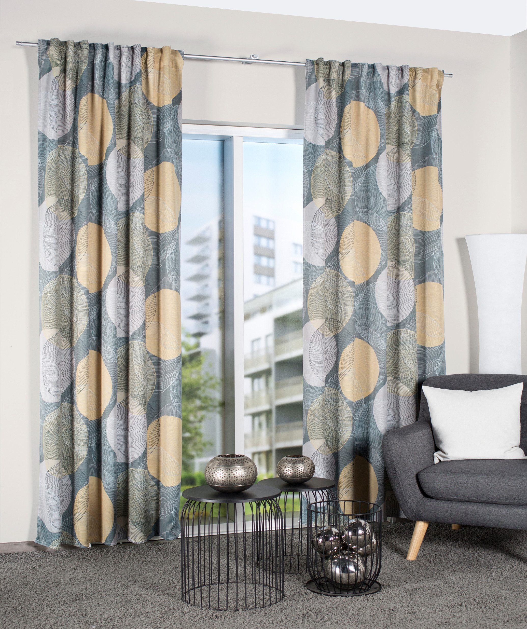 HOME WOHNIDEEN Vorhang Abdunklungsschal MILLAN Digitalbedruckt, 245x135 cm, günstig online kaufen