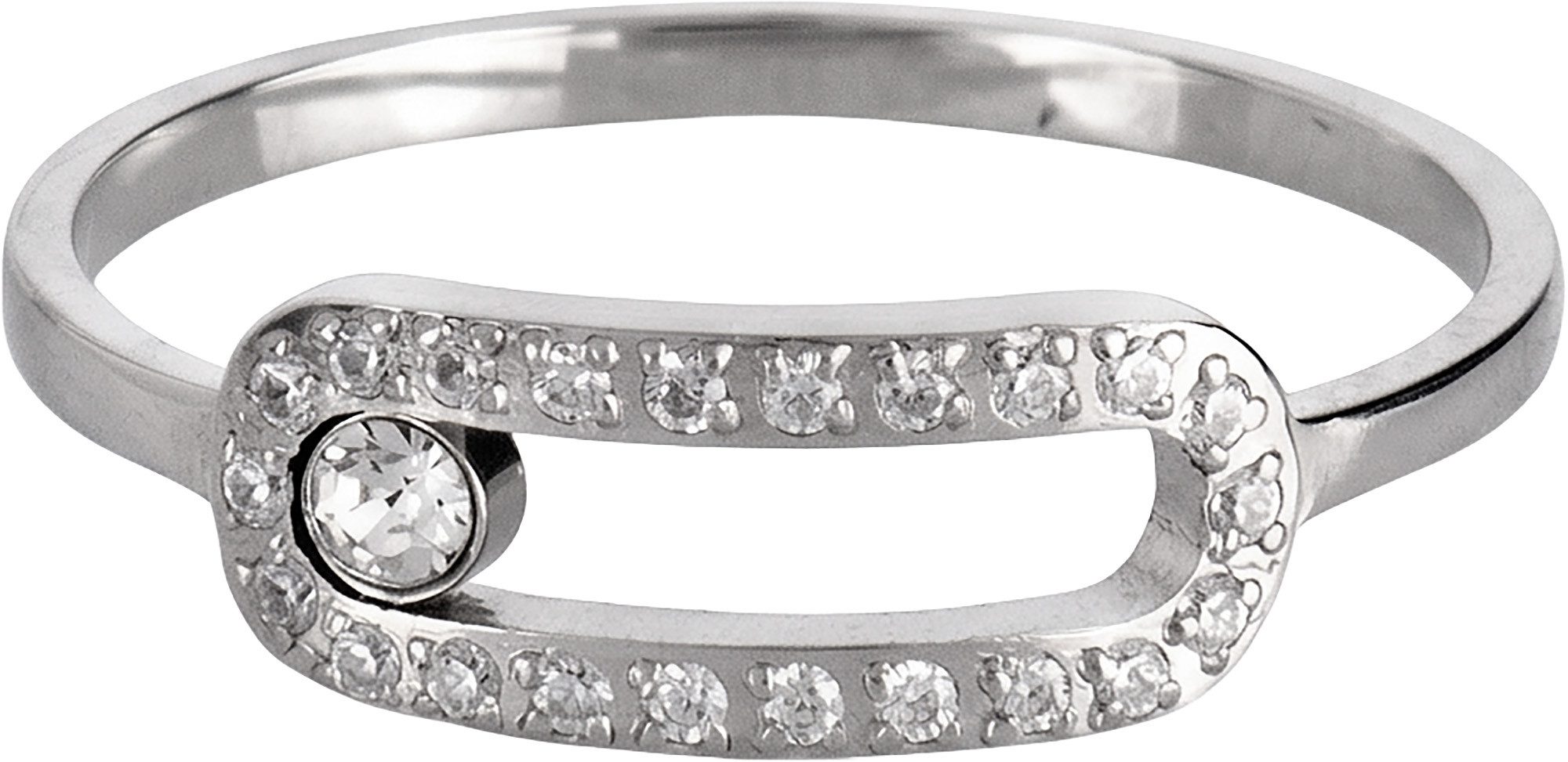 Jacques Lemans Fingerring Oval, mit Zirkonia (synth)