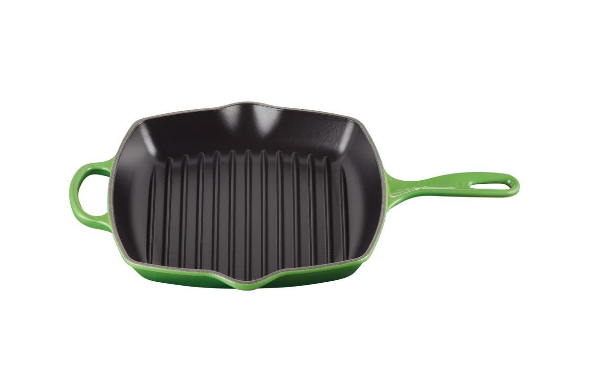 LE CREUSET Grillpfanne Signature, Quadratisch, Gusseisen, 26 cm, Für alle Herdarten geeignet, 2,86 kg, Bamboo, 20183264080422