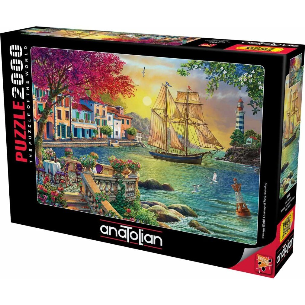 ANATOLIAN Puzzle ANATOLISCHES Puzzle Schöner Sonnenuntergang über dem Hafen 2000 Teile, Puzzleteile