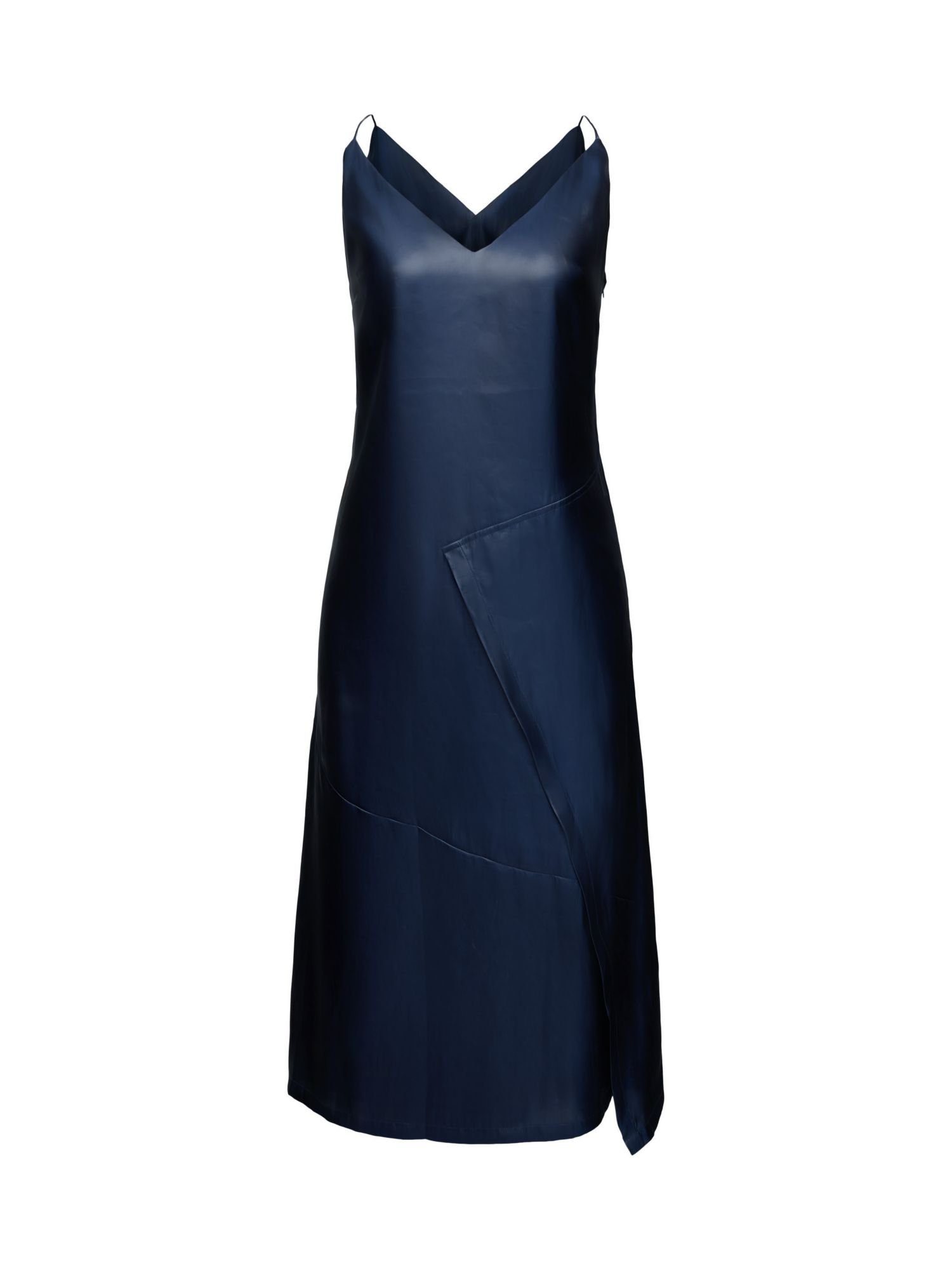 Esprit Maxikleid Slipdress im Metallic-Look, Twist-Detail hinten