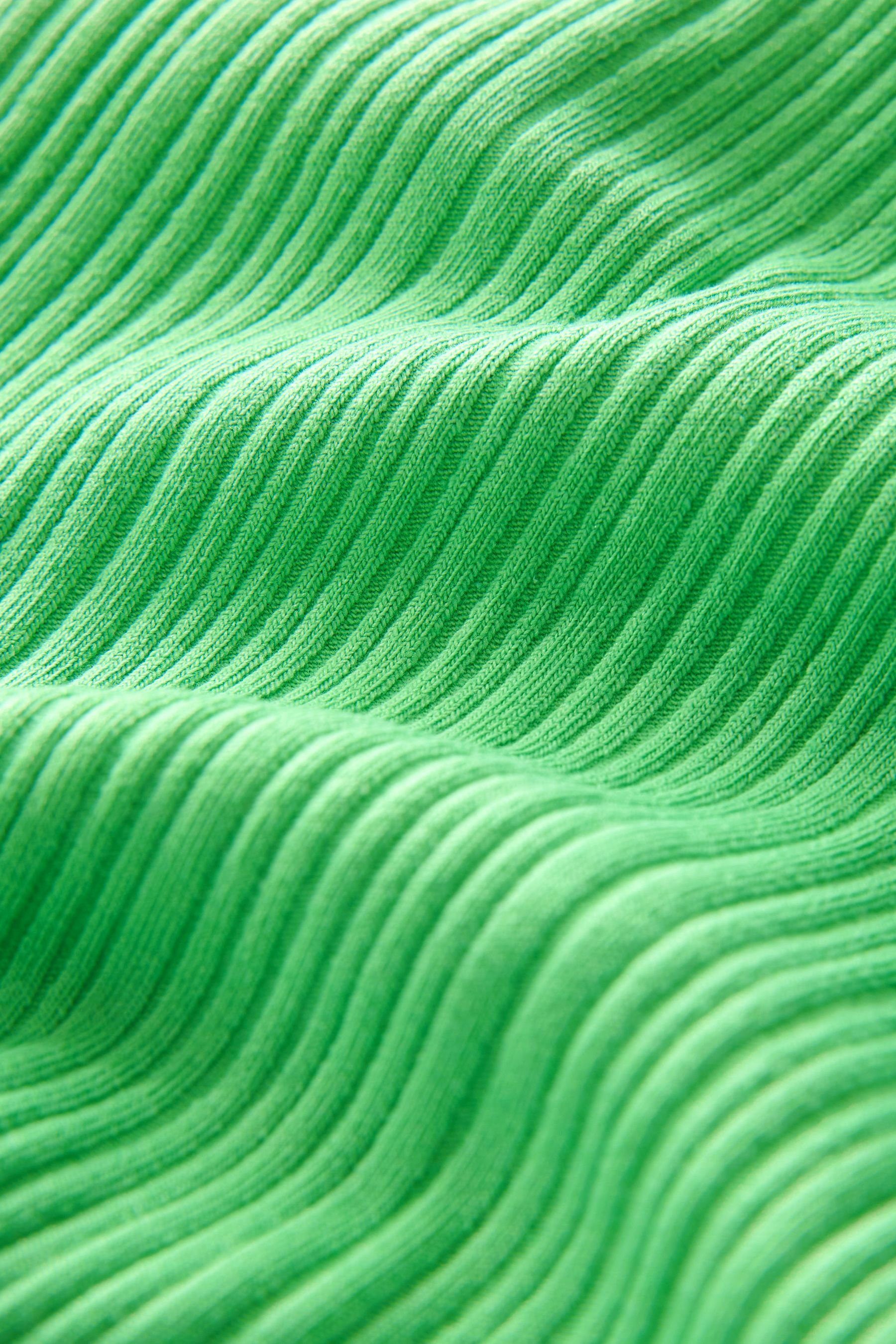 Baumwolle One-Shoulder-Body Gerippter Stringbody Next (1-tlg) Green aus