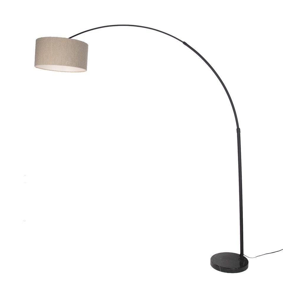 Qazqa Bogenlampe Xxl, ohne Leuchtmittel, Warmweiß, QAZQA Bogen­lampe, e27, Schwarz, Stahl, Modern