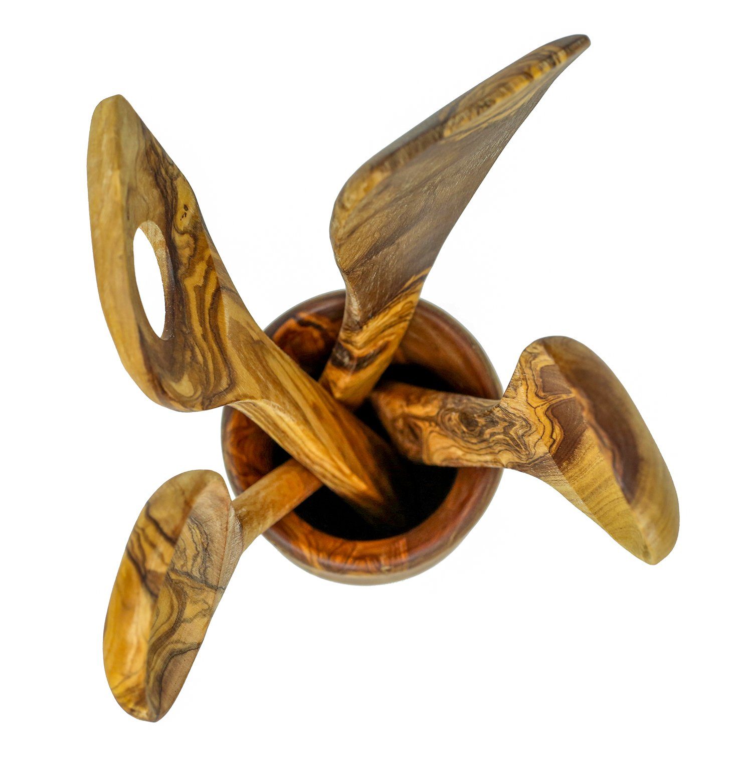 Benera Küchenorganizer-Set Olivenholz Helferset 4tlg + Vase günstig online kaufen