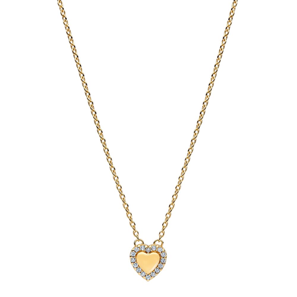 Pandora Kette mit Anhänger 364364C01-45, Liebe, Herz, Vergoldet, Zirkonia