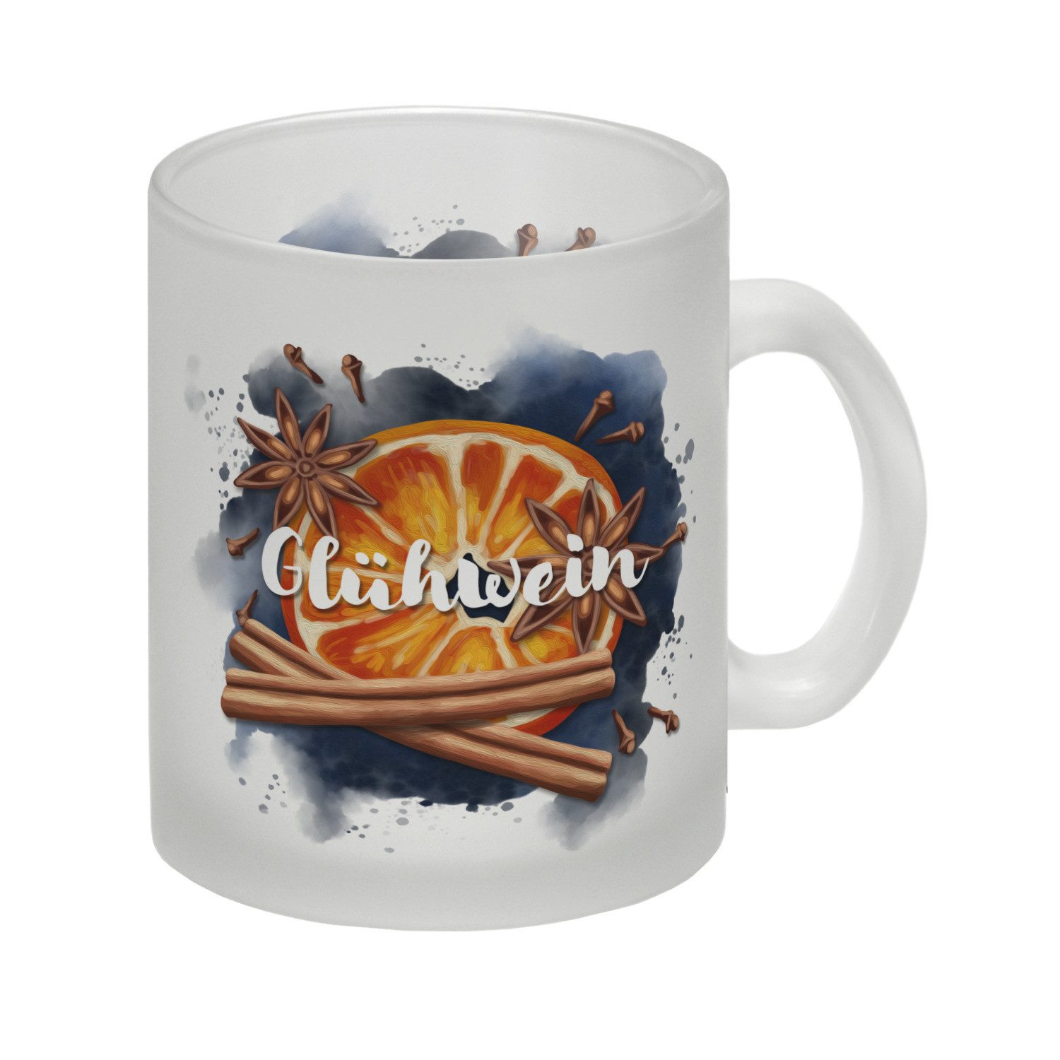 Tasse Glühweintasse mit Glühweinzutaten Glas Tasse