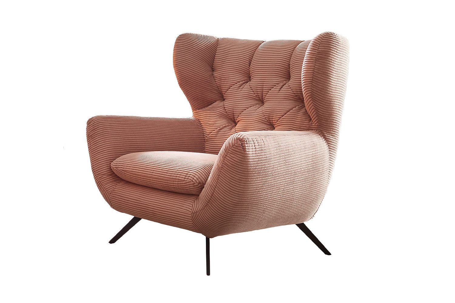 KAWOLA Relaxsessel CHARME, Hochlehnsessel Cord mit oder ohne Hockerbank verschiedene Farben