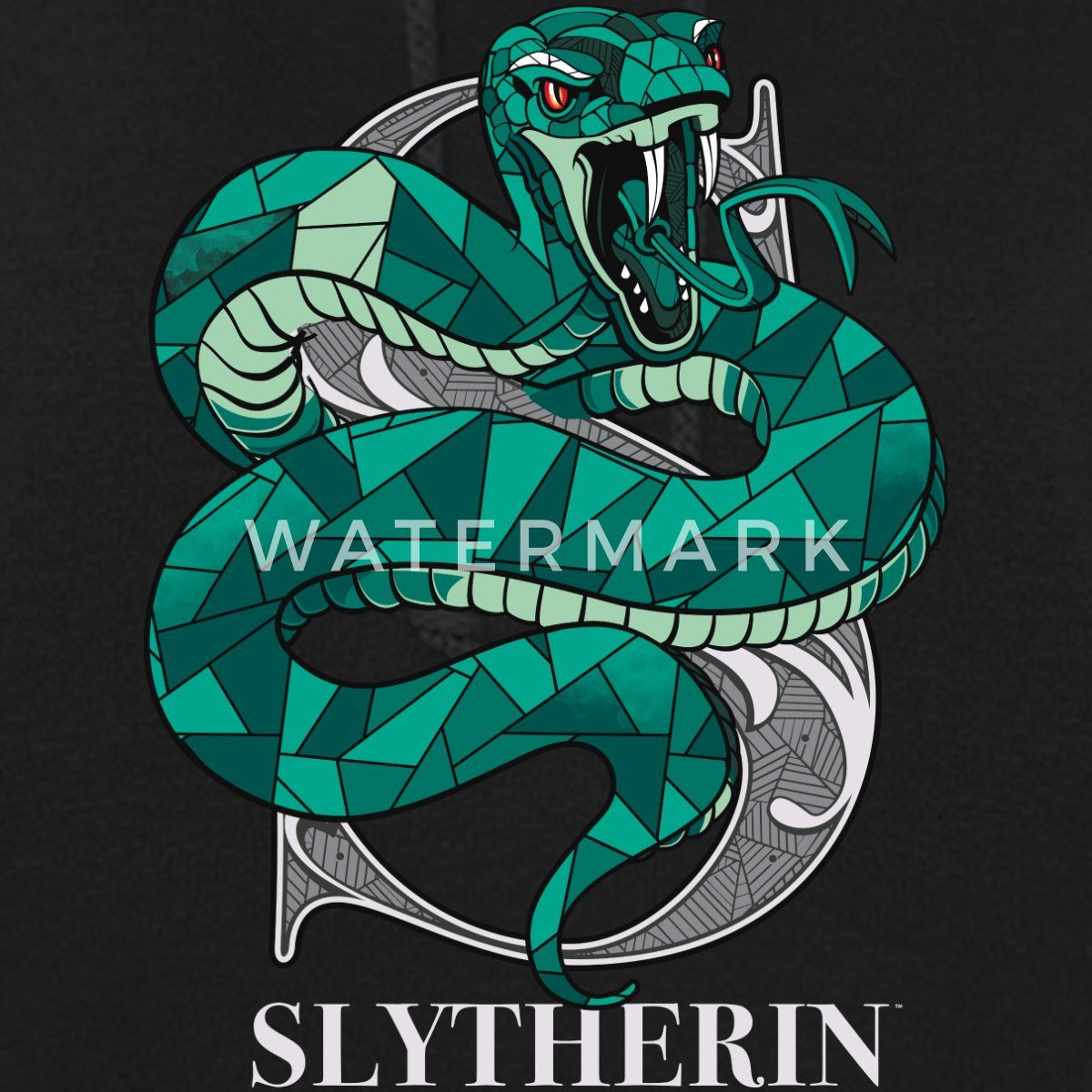 Spreadshirt Hoodie Harry Potter Slytherin Wappen Monochrom Damen Hoodie (1- günstig online kaufen