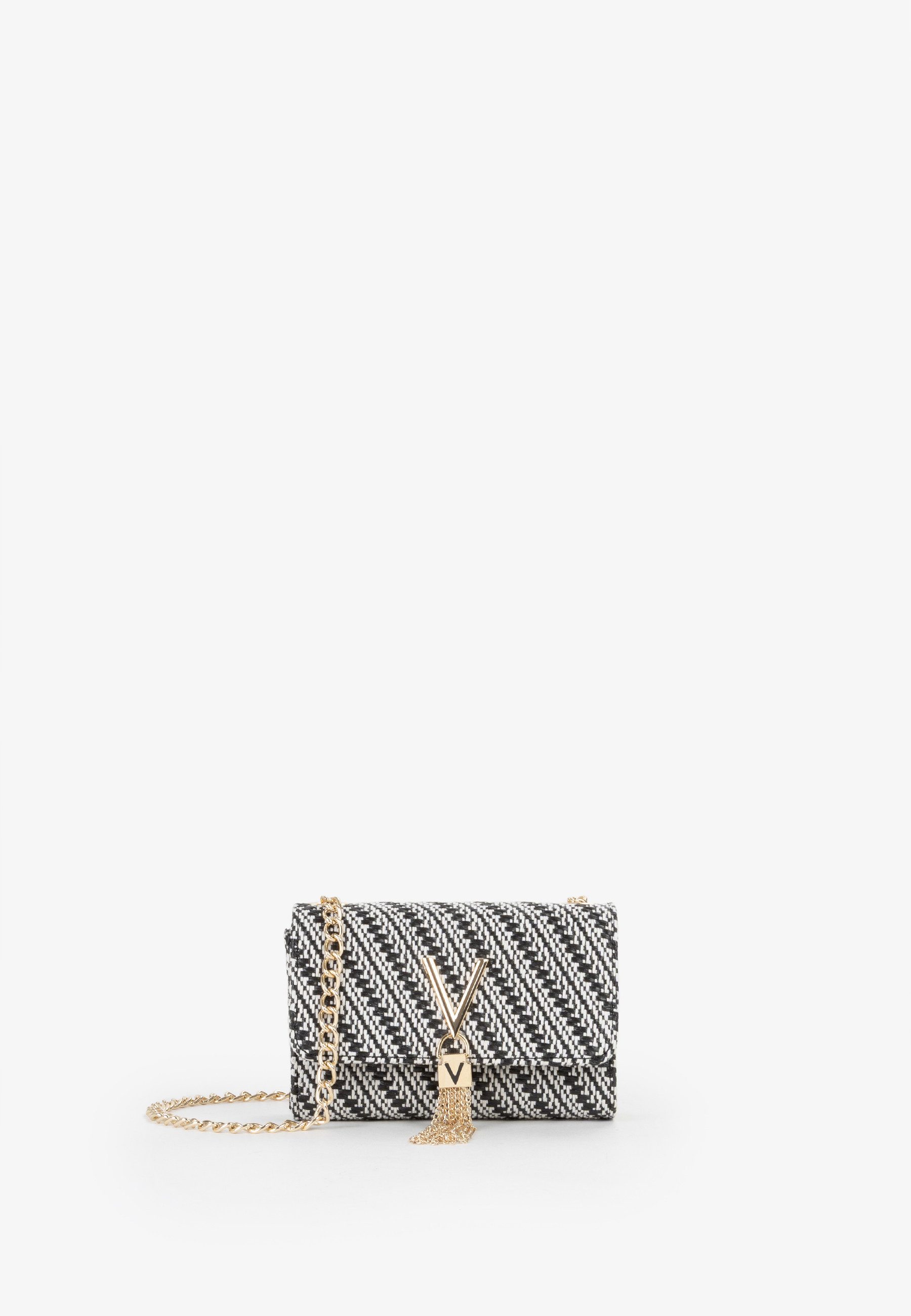 VALENTINO BAGS Umhängetasche DIVINA SUMMER, Damen Handtasche mit goldfarbenem Schmuckelement und Fransen