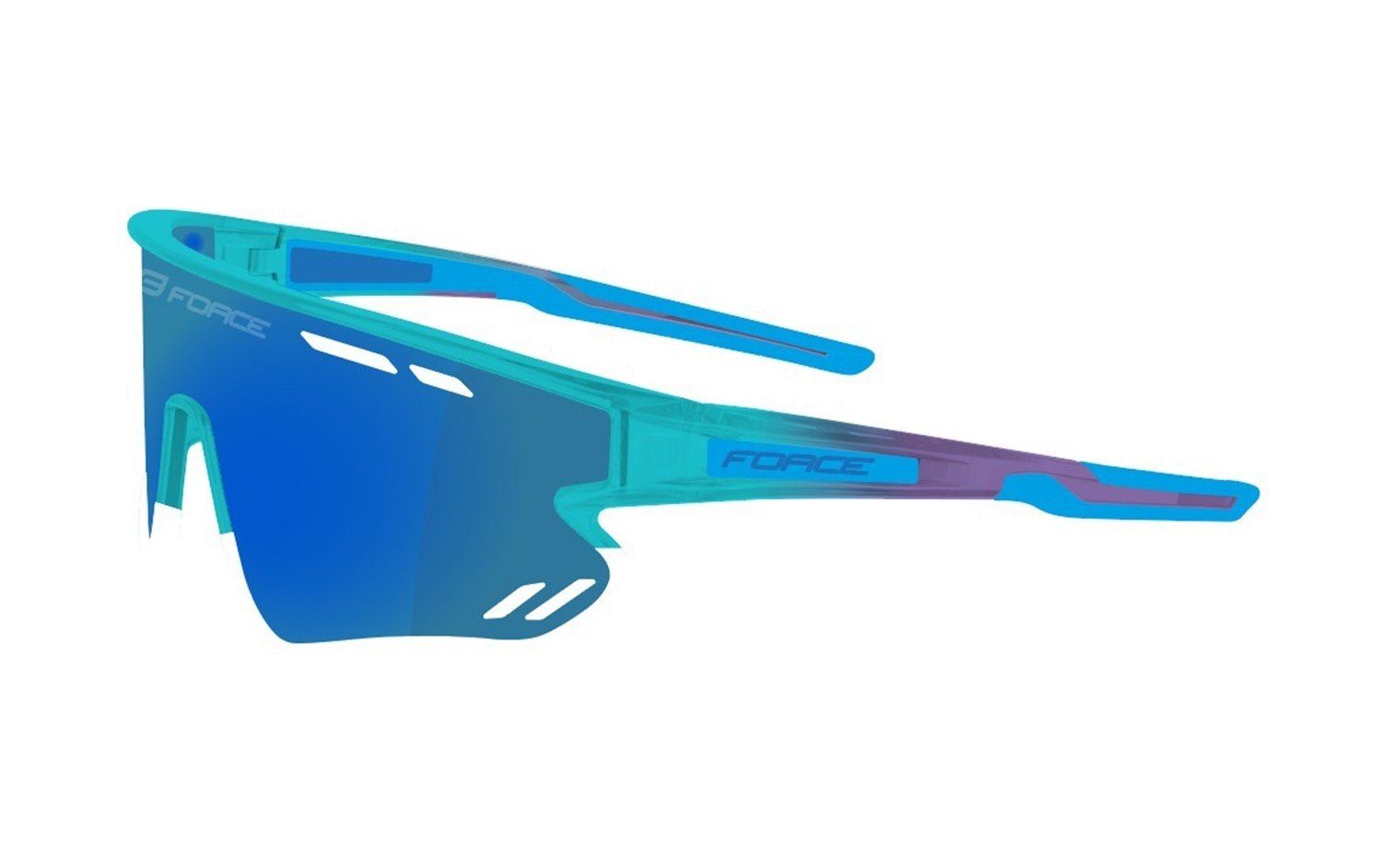 FORCE Fahrradbrille Sonnenbrille FORCE SPECTER türkis-blau, blau verspiegelte Gläser