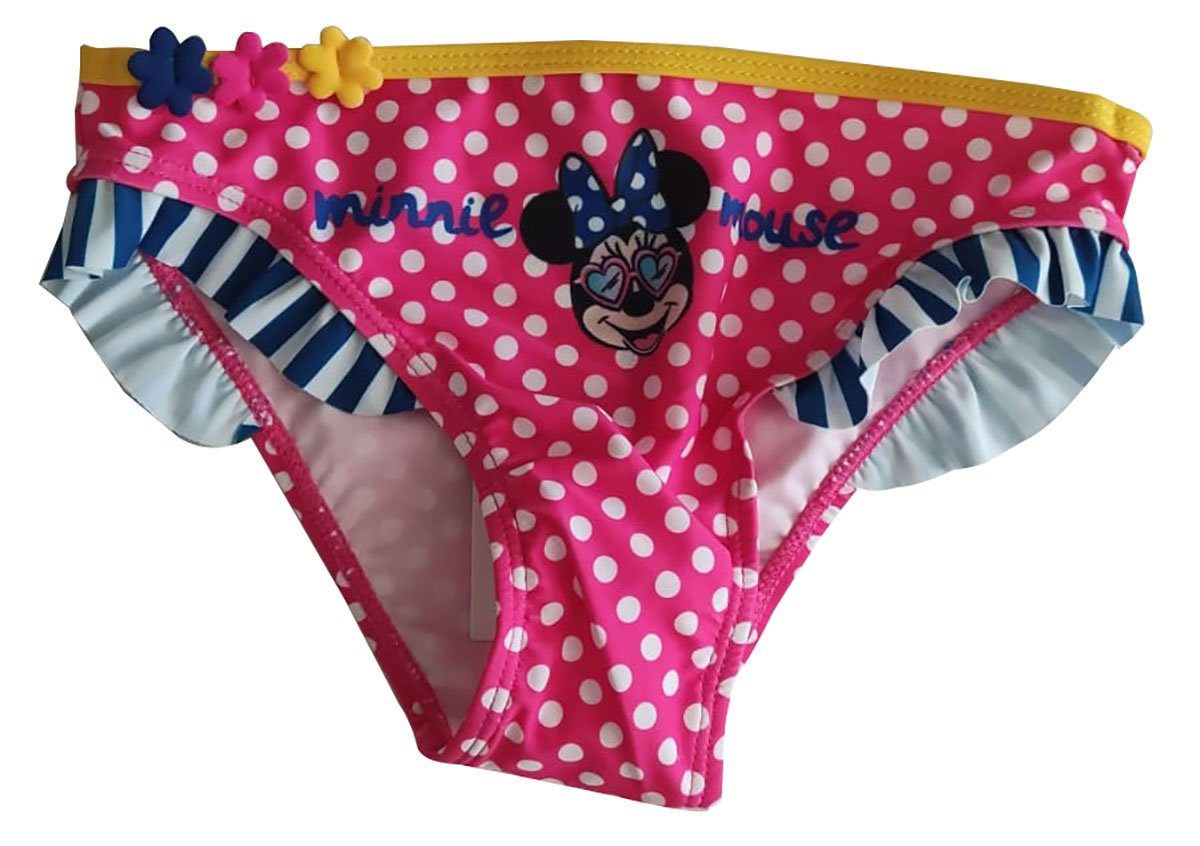 Sun City Badeslip Minnie Maus Badehose, Bikinihose, Badeslip, Badeanzug, Pink-Weiß gepun