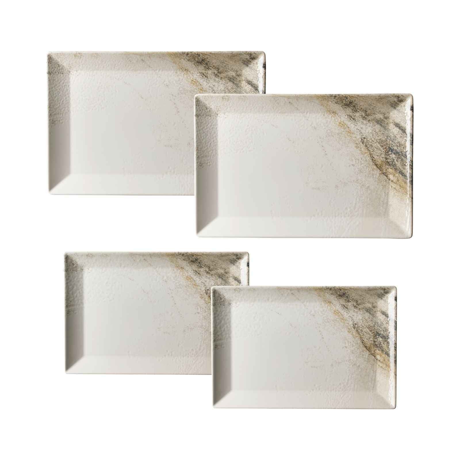 Ritzenhoff & Breker Servierplatte Arezzo Platten-Set 4er Set, Steinzeug, (4-tlg)