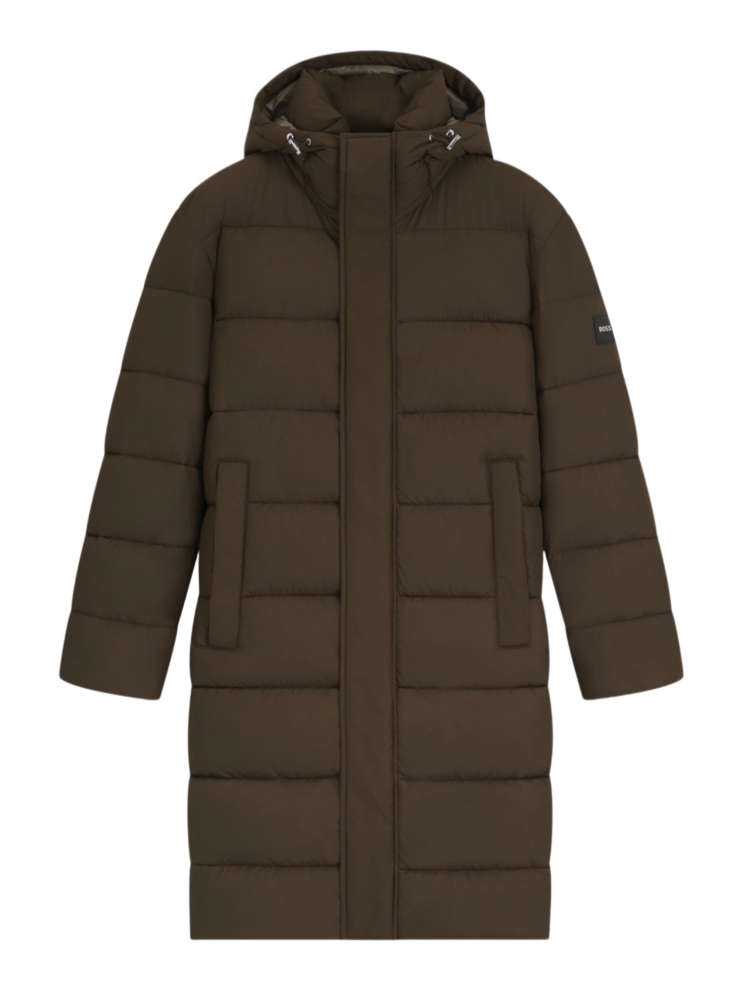 BOSS Outdoorjacke BOSS Men Black braun,Outdoor,Polyester,Unifarben,Stehkragen,Lang,Regular Fit