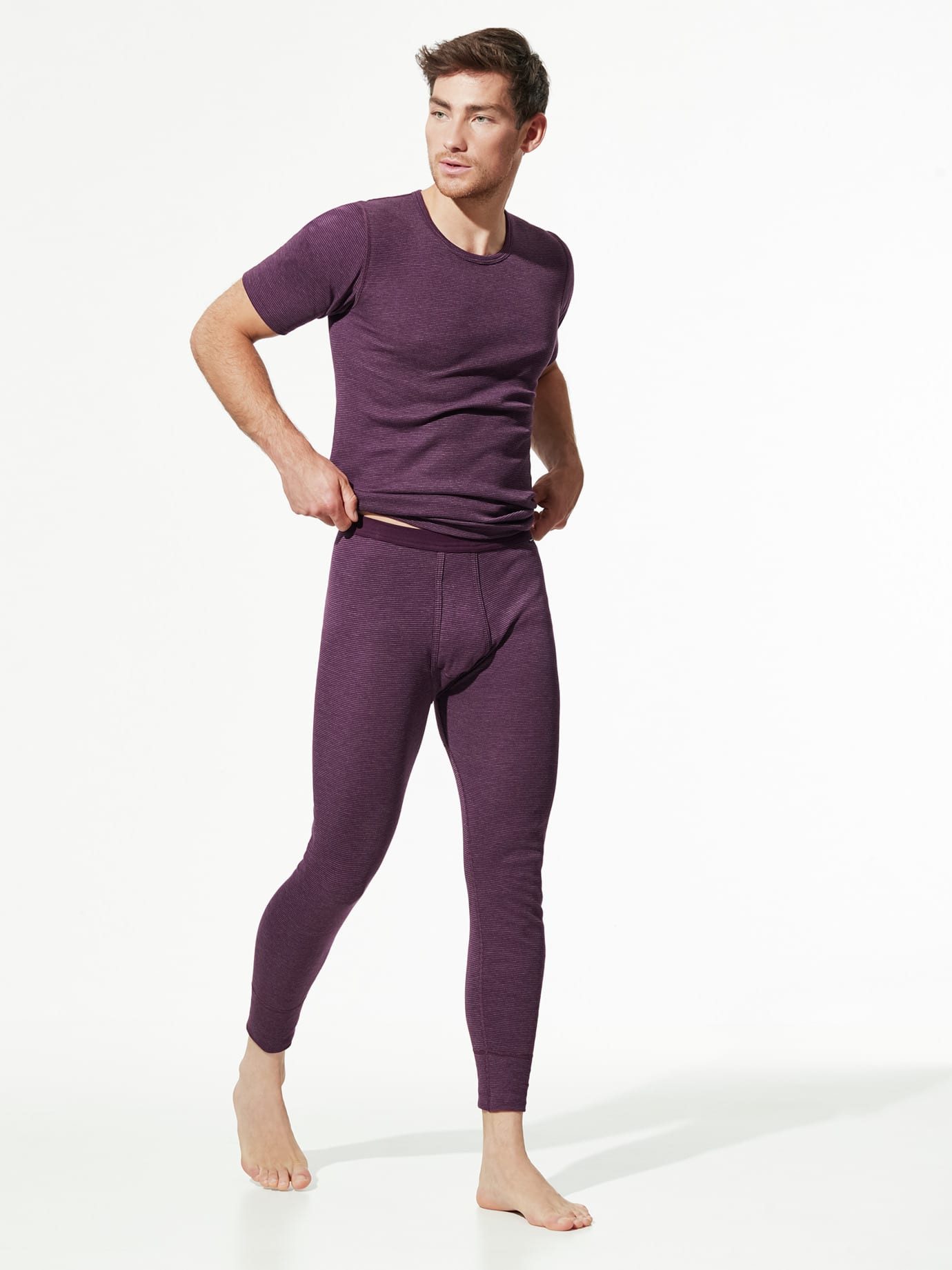 Walbusch Thermohose Herren Thermo-Hose lang 2er-Pack Baumwollmix warm pflegeleicht Angerautes Futter, isolierend, nahtlos, mit Eingriff, Unterwäsche