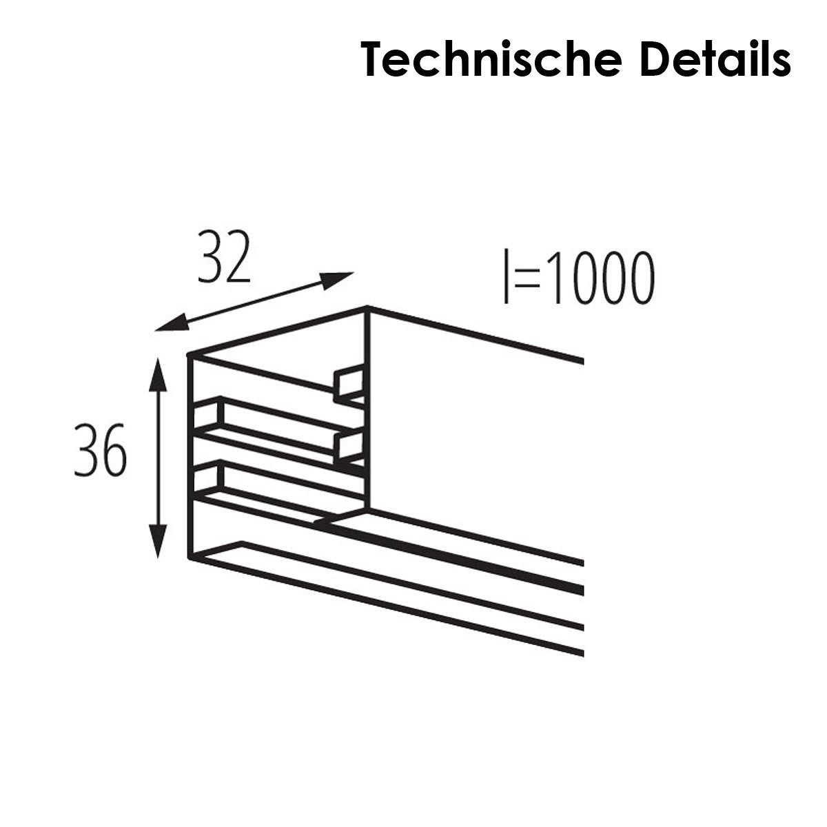 Kanlux Stromschienensystem 3-Phasen-Stromschiene "TEAR N" weiß 1m