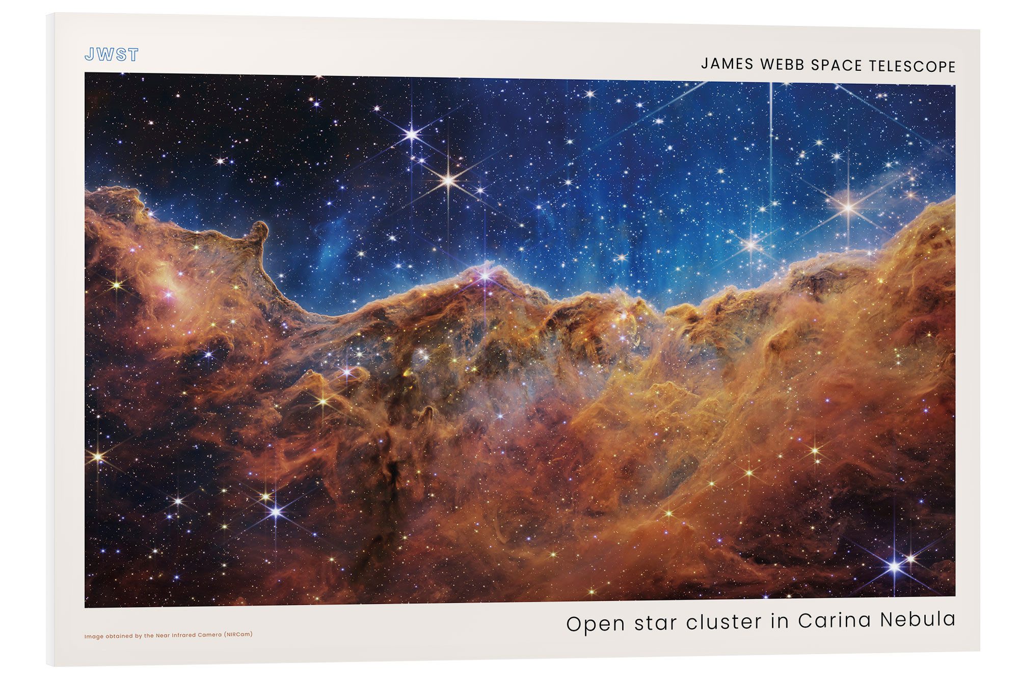 Posterlounge Forex-Bild NASA, JWST - Open star cluster in Carina Nebula (NIRCam), Wohnzimmer Fotografie