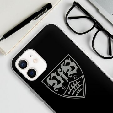 DeinDesign Handyhülle Offizielles Lizenzprodukt VfB Stuttgart VfB Stuttgart schwarz, Apple iPhone 12 Silikon Hülle Bumper Case Handy Schutzhülle