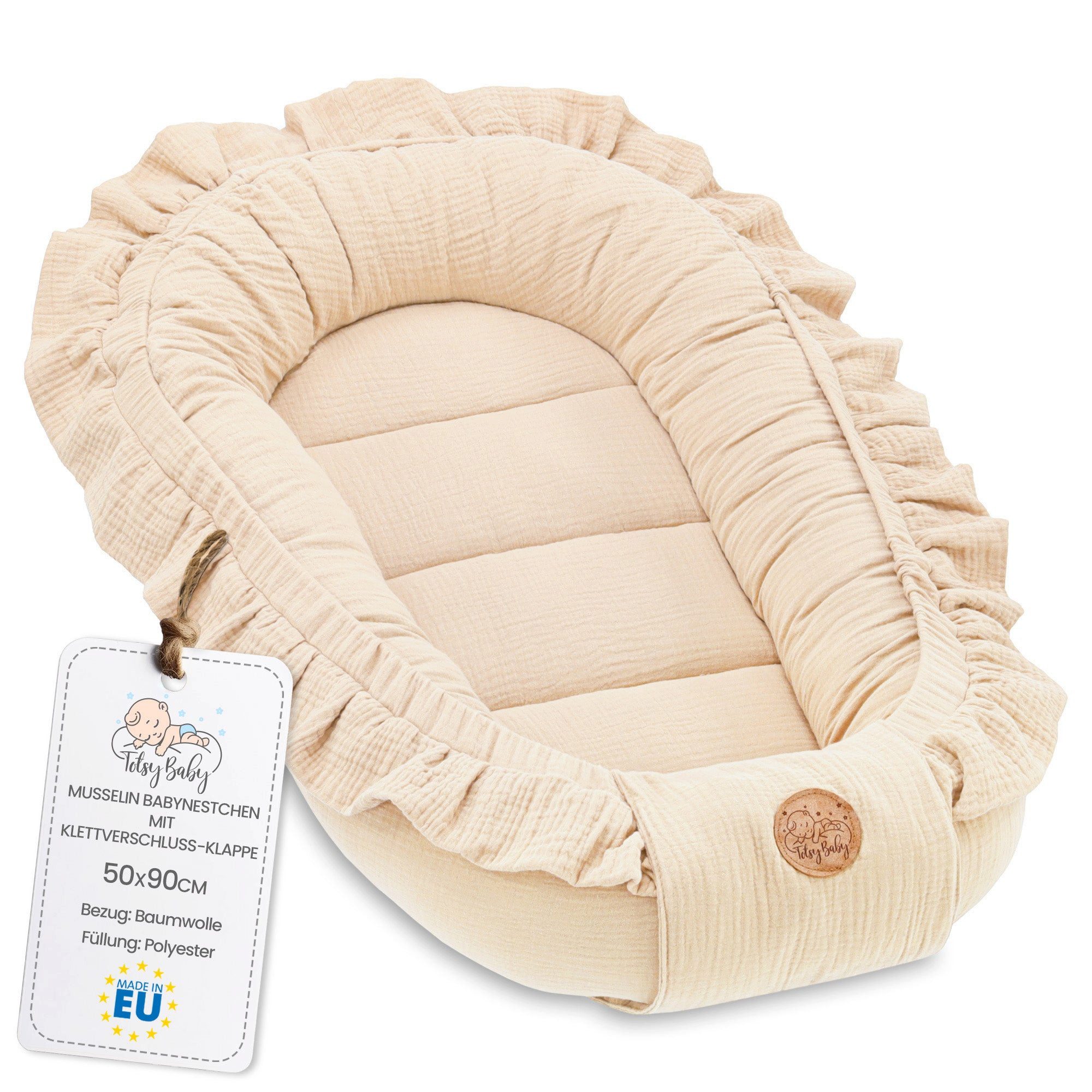 Kuschelnest Babynest Neugeborene Tragegriff 90 x 50 cm Tragbar Kinder Kuschelnest