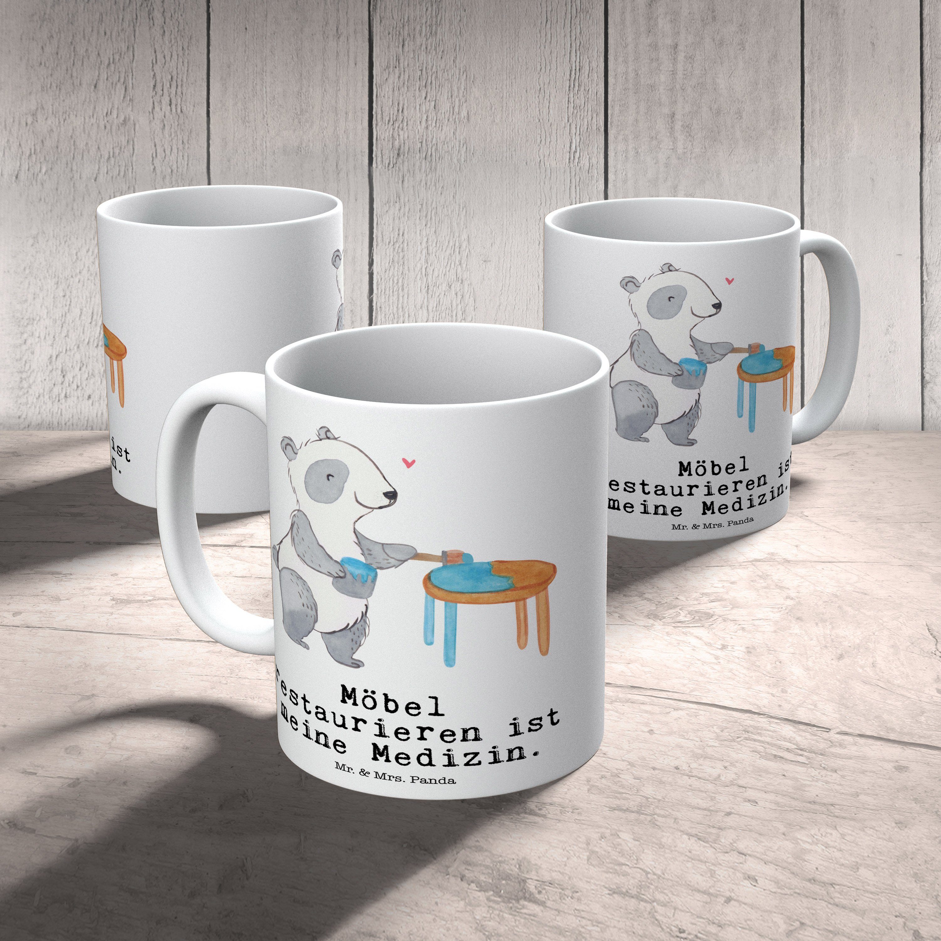 Keramik Tasse Geschenk, - Mrs. Sportler, Möbel Panda & restaurieren Medizin - Panda Weiß Mr. Restaur,