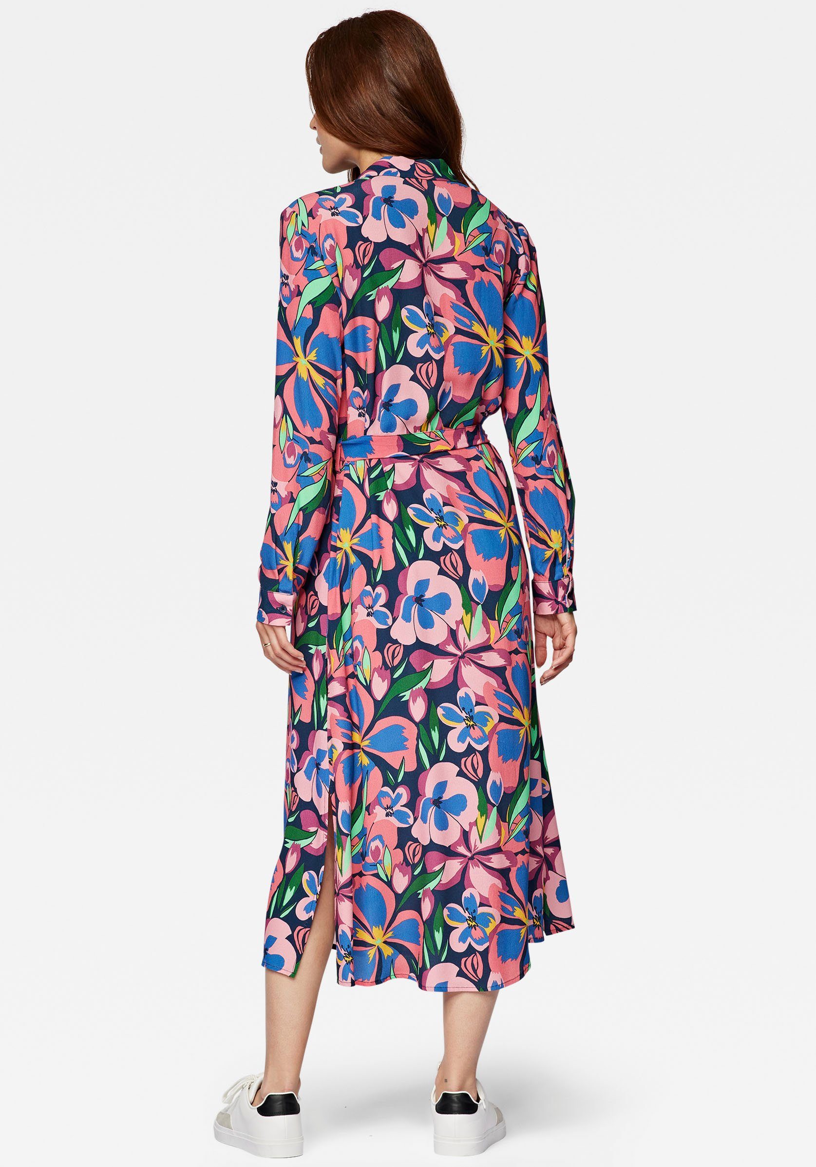 Mavi Maxikleid PRINTED mit DRESS in rose violet Taille Bindeband LONG big navy flower pr der