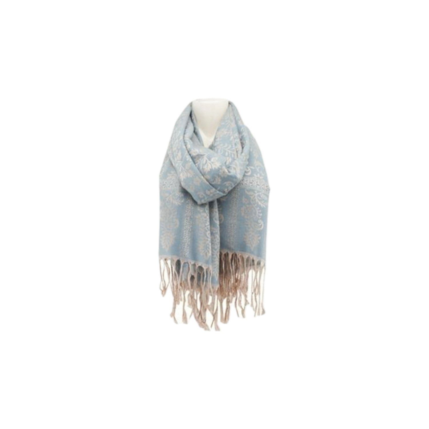 VewoTex Schal Damen Winterschal 175x70cm » Fransenschal mit Paisleymuster, (Einzelner Schal, 1-St. einteilig), » Blumen Muster » seidig weich