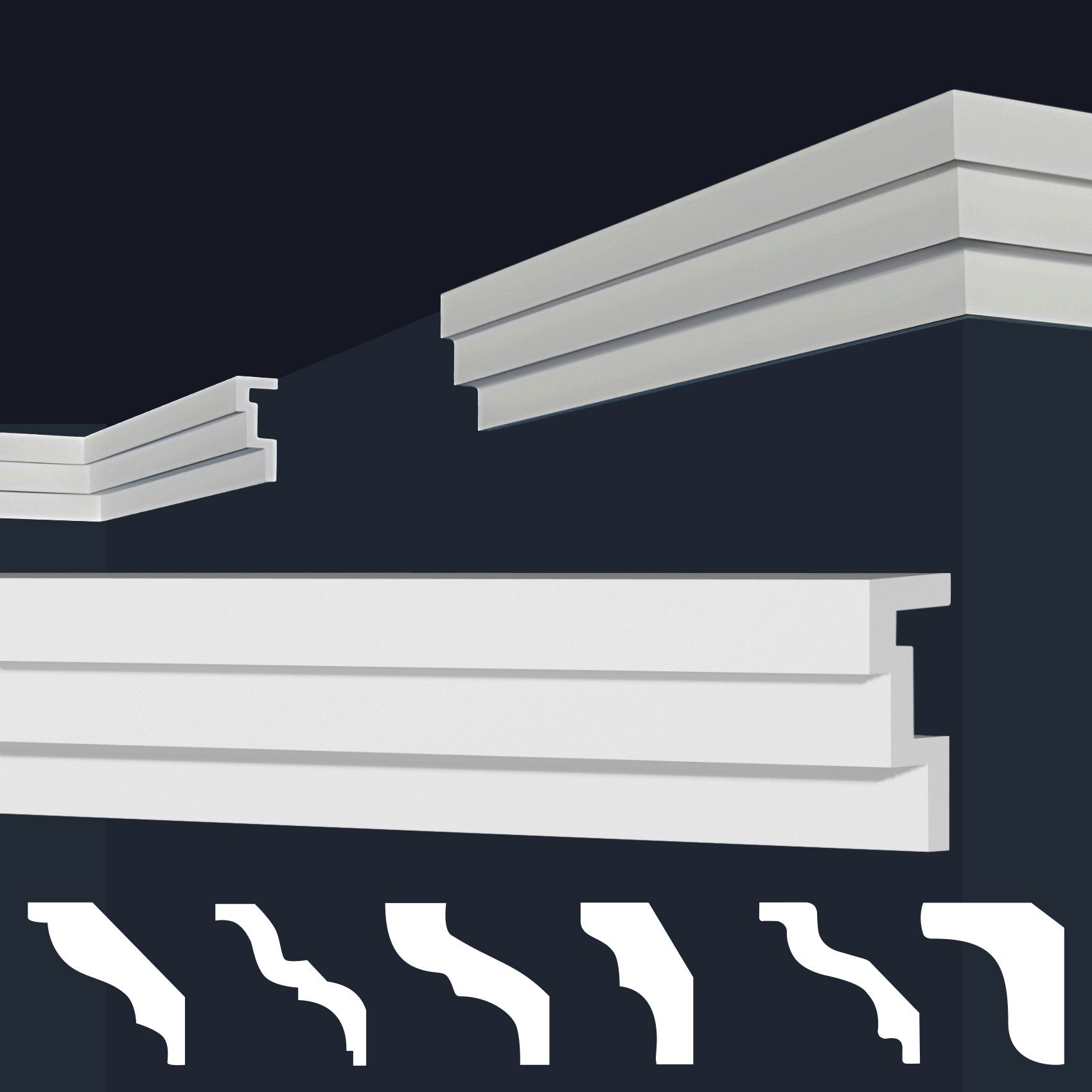 marbet design Stuckleiste E-45, 20 Meter / 10 Leisten, XPS Styropor weiß - günstig online kaufen