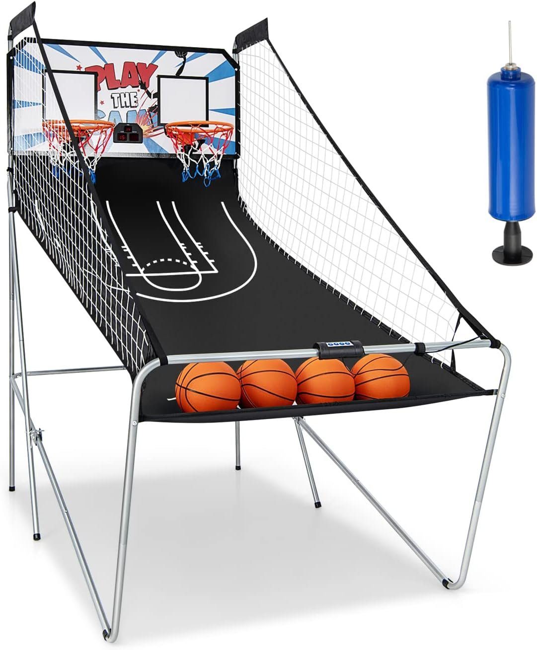KOMFOTTEU Basketballständer Basketball-Schießmaschine (Set), mit Punktezähler weiß | Basketballkörbe