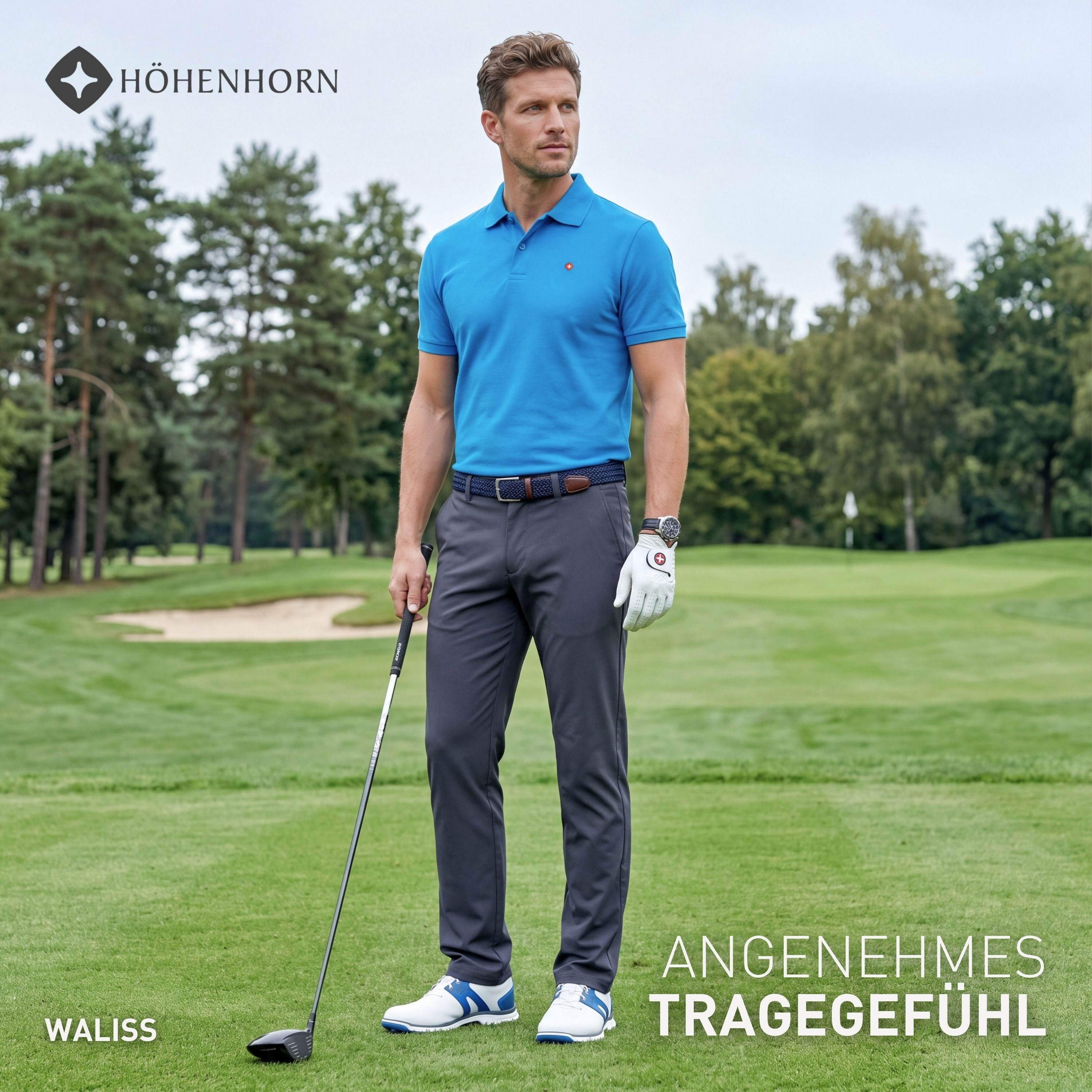 Höhenhorn Poloshirt Waliss Herren Shirt Polohemd für Männer Regular Fit aus Baumwolle Hautfreundlich, Atmungsaktiv, Pflegeleicht