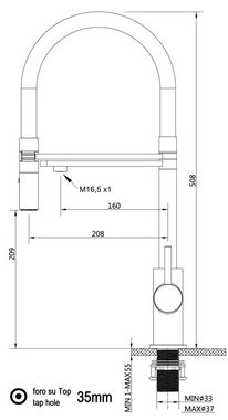VIZIO Küchenarmatur 3 Wege Küchenmischer für alle gängigen Filtersysteme geeignet mit abnehmbarer 2 strahliger Handbrause Hochdruck, Hochwertige Verchromung, 3 Wege, Separater Filterwasser-Zulauf mit 1/2" Keramikventil, Abnehmbare 2 Strahl Brause