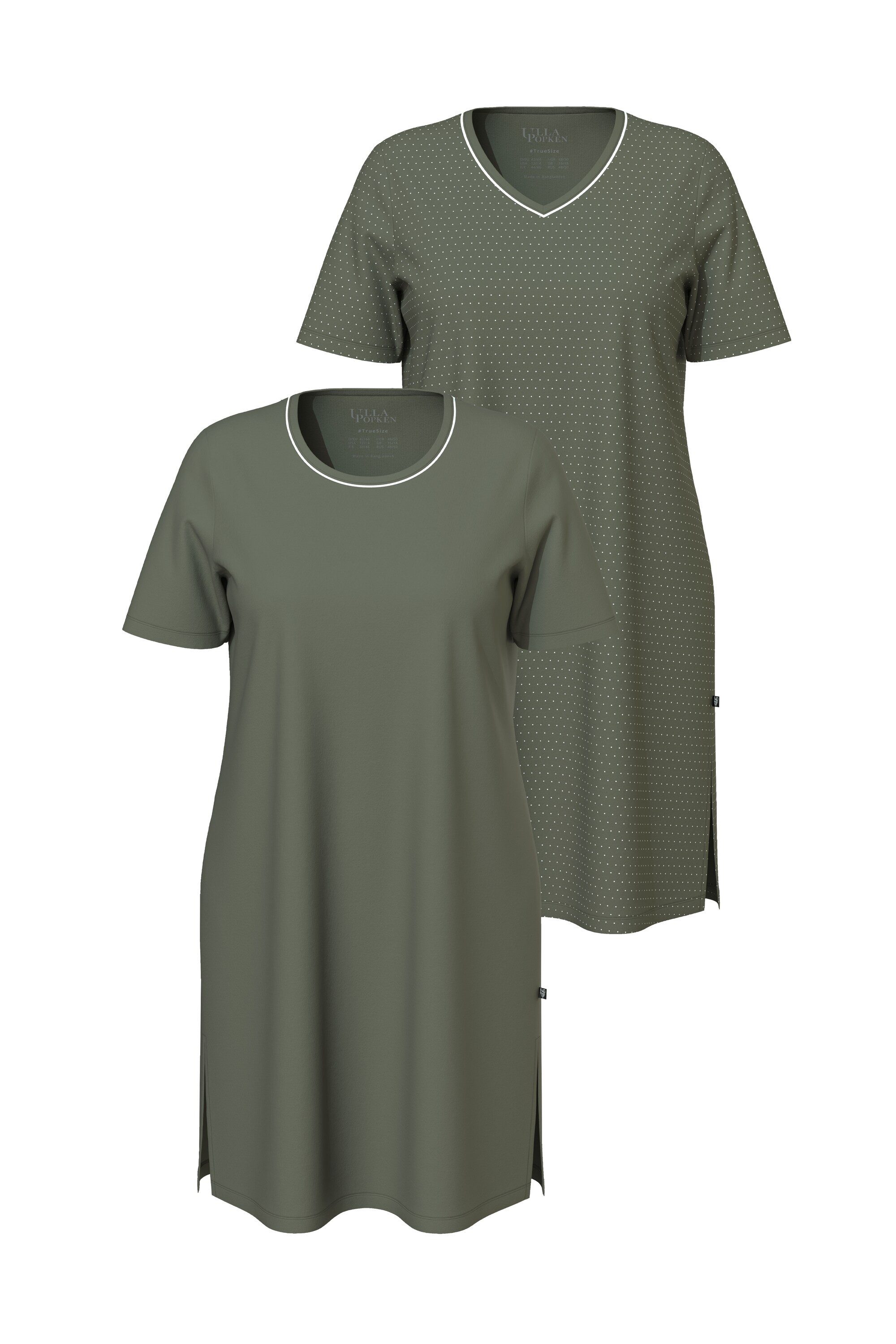 Ulla Popken Bigshirt Bigshirts 2er-Pack Rundhals/V-Ausschnitt günstig online kaufen