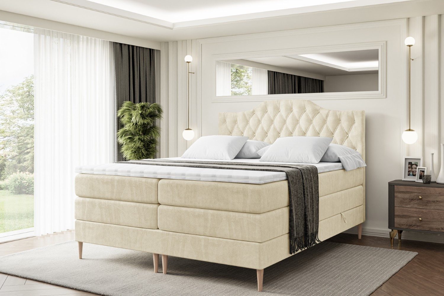ALTDECOR Boxspringbett VILA-1-F KING (Multipocket-Matratze H4, günstig online kaufen