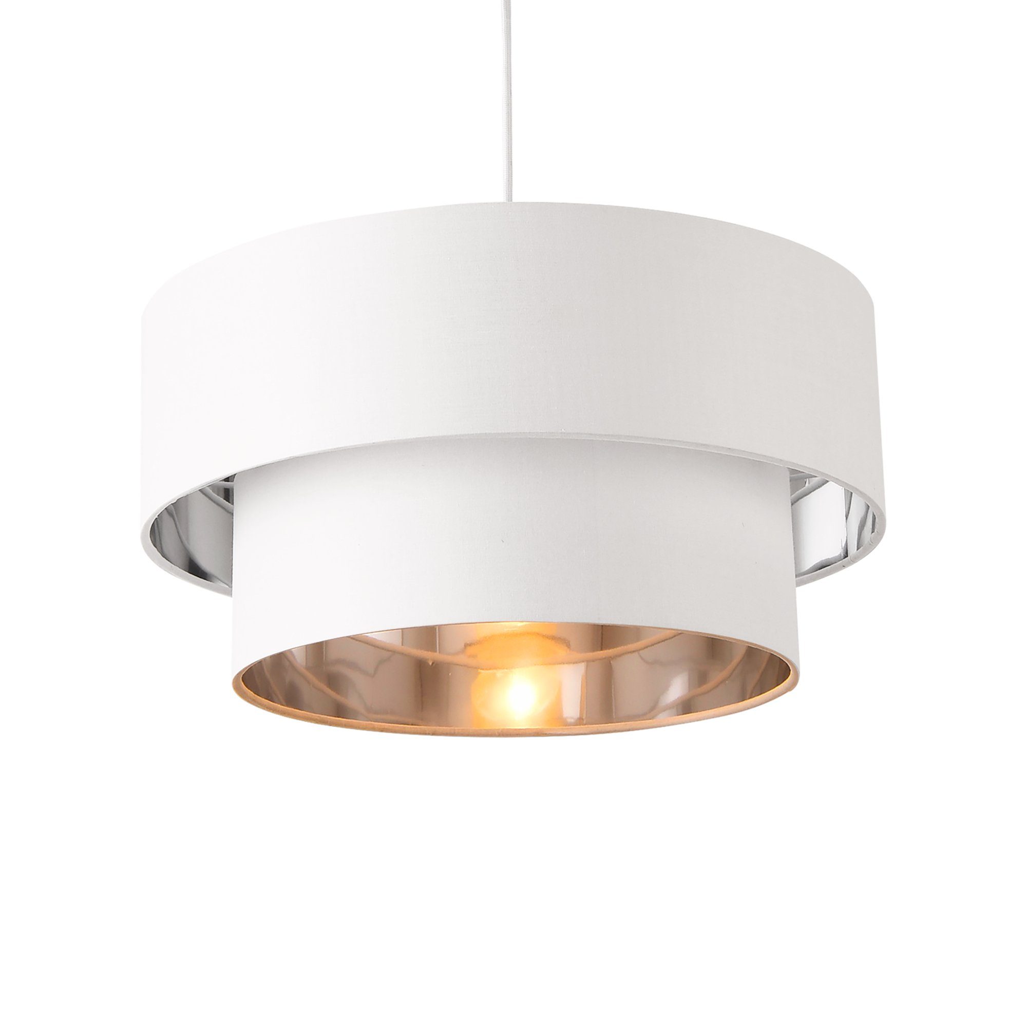 lux.pro Hängeleuchte, ohne Leuchtmittel, »Lopar« Deckenleuchte Pendelleuchte 40cm weiß/silber