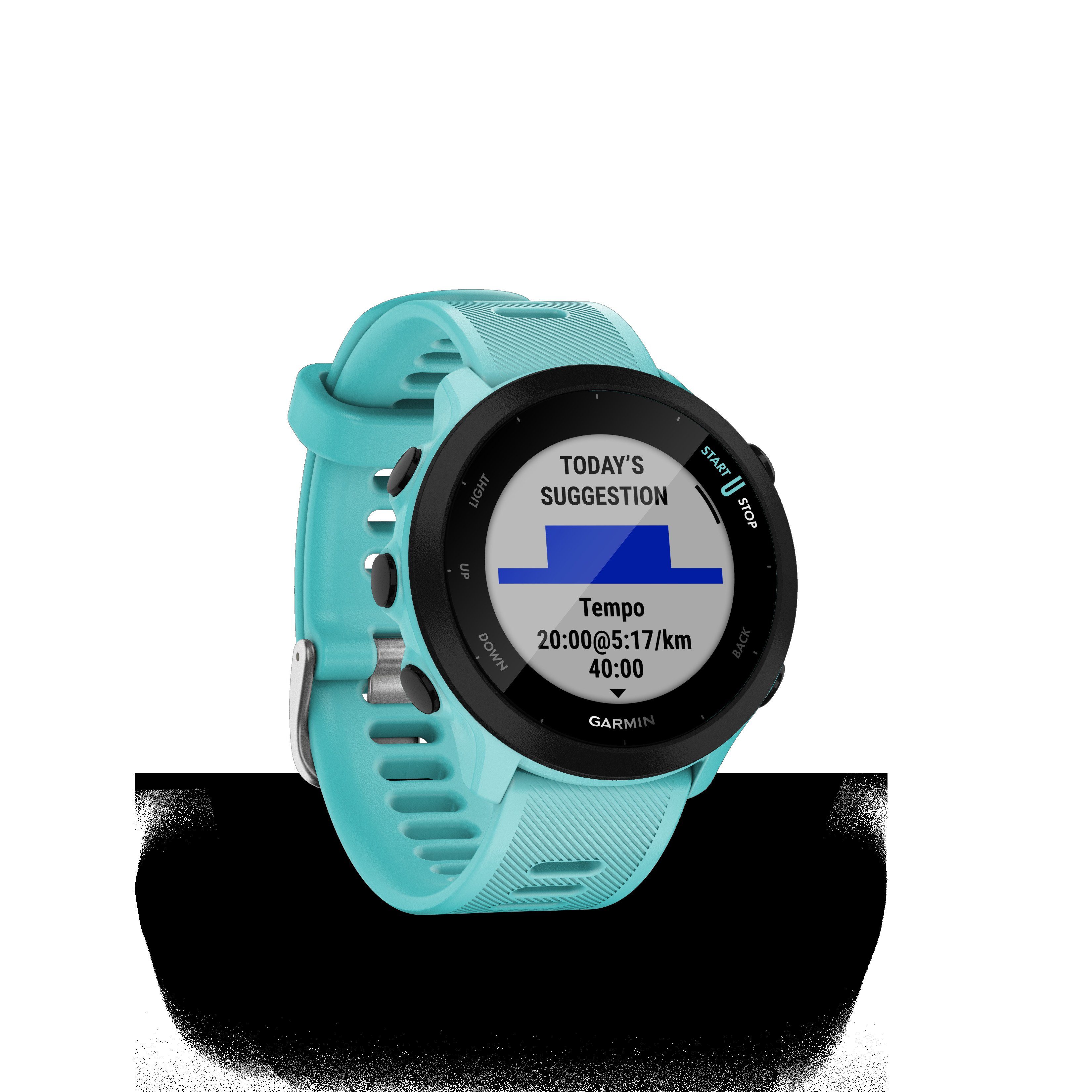 Garmin FORERUNNER 55 cm/1,04 | türkis/schwarz türkis Zoll, Multisport- (2,64 GPS-Laufuhr Garmin), Smartwatch