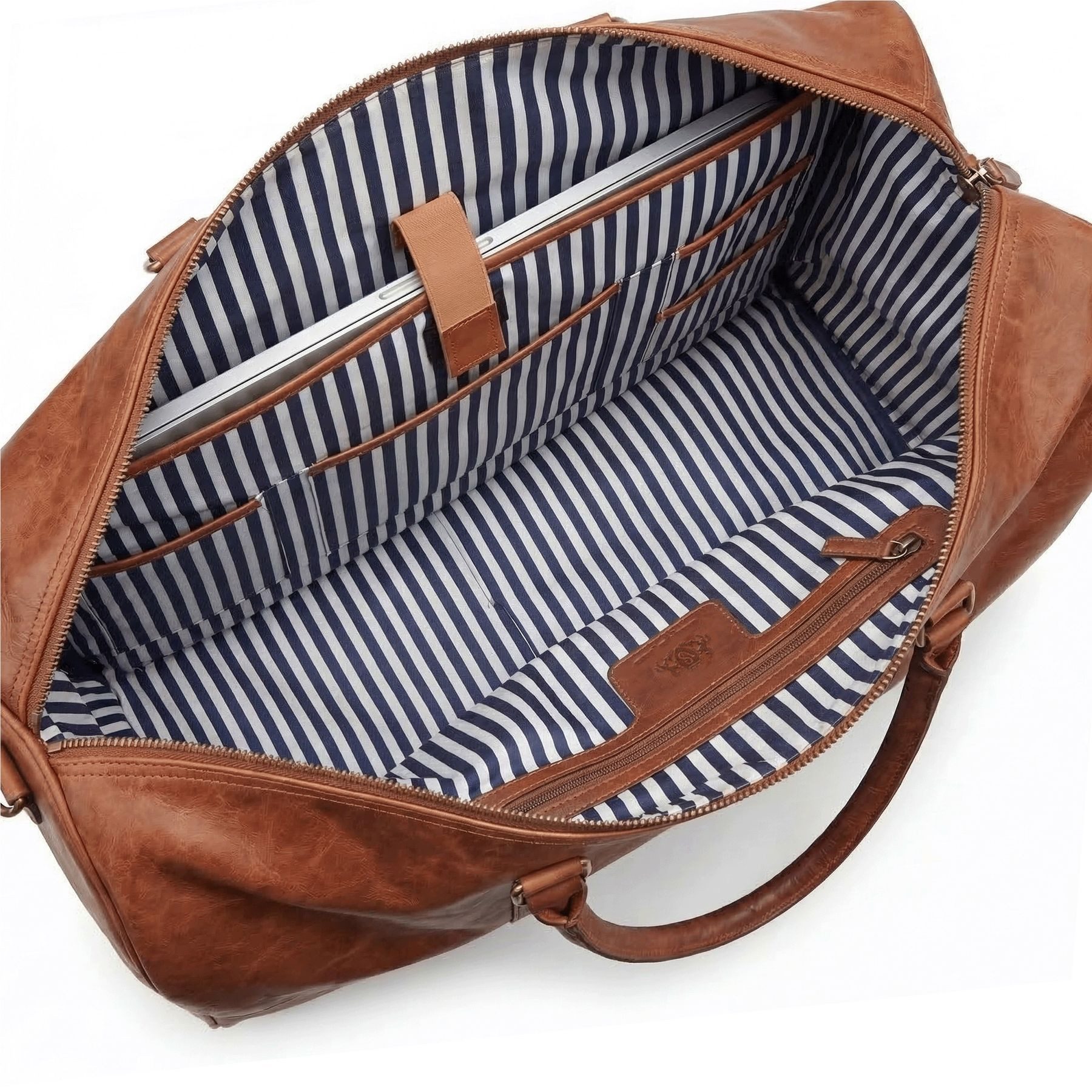 SID & VAIN Reisetasche echt Leder Weekender groß Ledertasche braun SKYLER, Echtleder Reisegepäck für Damen & Herren, Sporttasche XL Dunkelbraun