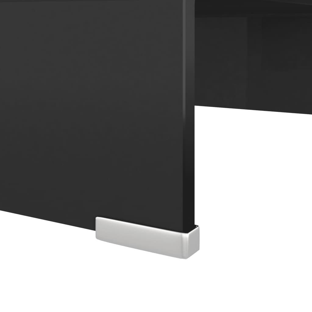 vidaXL 40x25x11 TV-Schrank (1-St) cm Schwarz TV-Tisch/Bildschirmerhöhung Glas