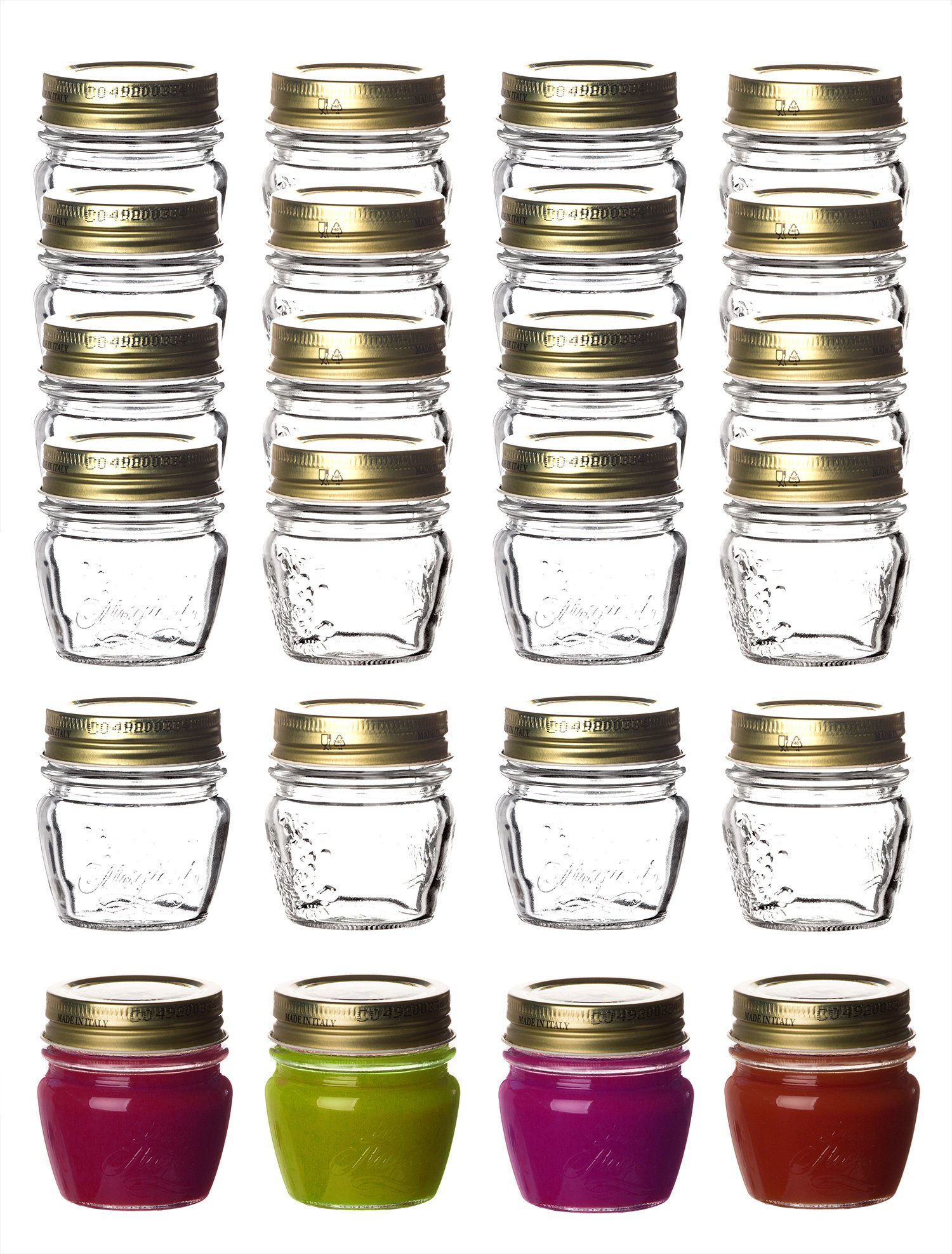 Bormioli Rocco Marmeladenglas mit Schraub-Deckel 80ml TK geeignet Einmachgläser Probiergläser, Glas, (24-tlg)
