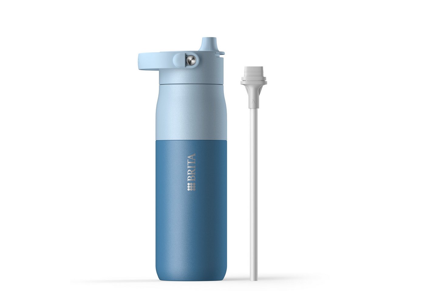 BRITA Trinkflasche BRITA LARQ Essential Trinkflasche (680ml) mit Strohhalm, Edelstahl Wasserflasche mit doppelwandiger Isolation - hält 24h kalt
