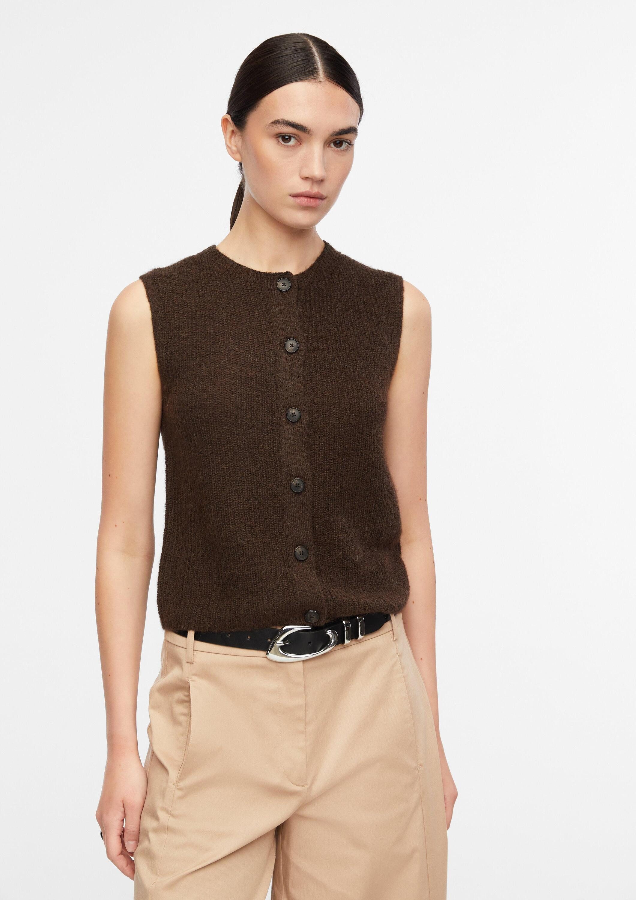 comma Funktionsweste Strickjacke Leichte Strickweste aus Alpakamix