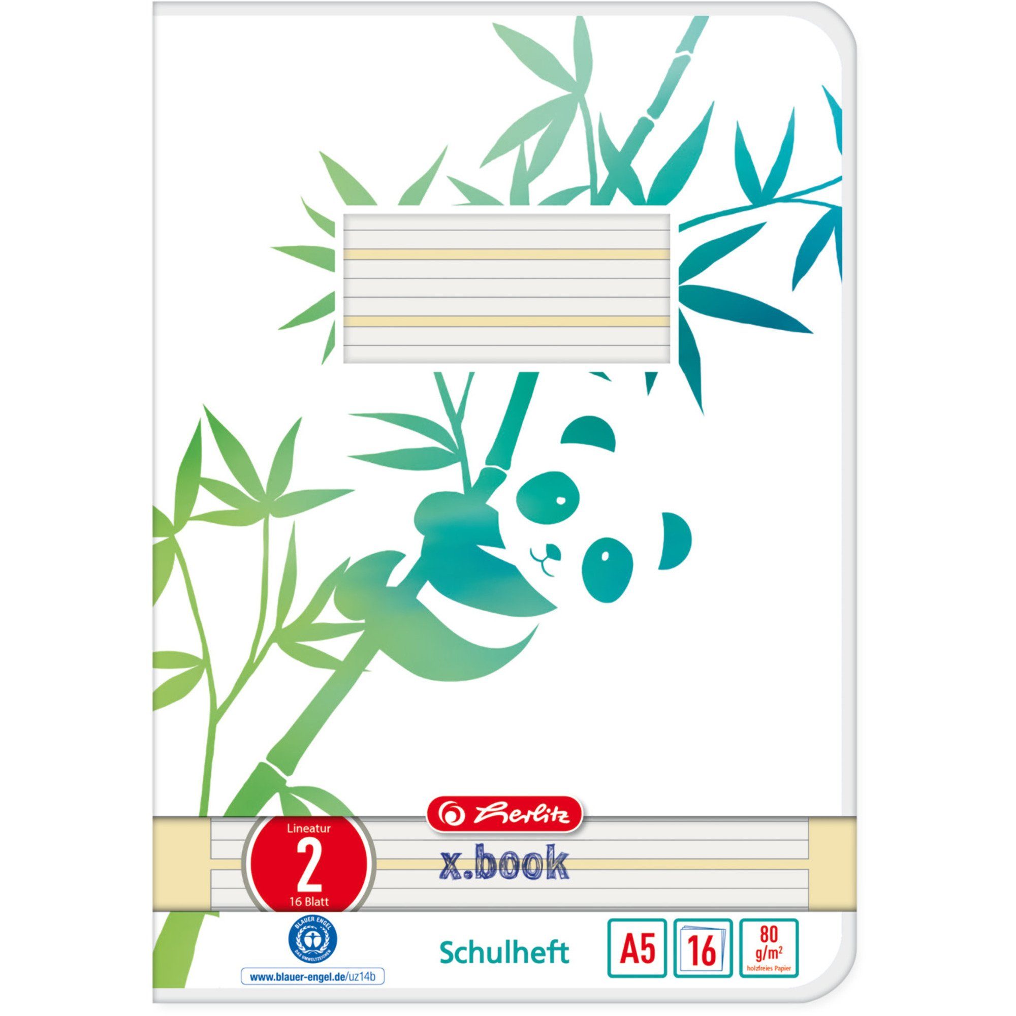 Herlitz Drucker- und Kopierpapier Herlitz Heft A5 16 Blatt Lineatur 02 GREENline | Laserpapier