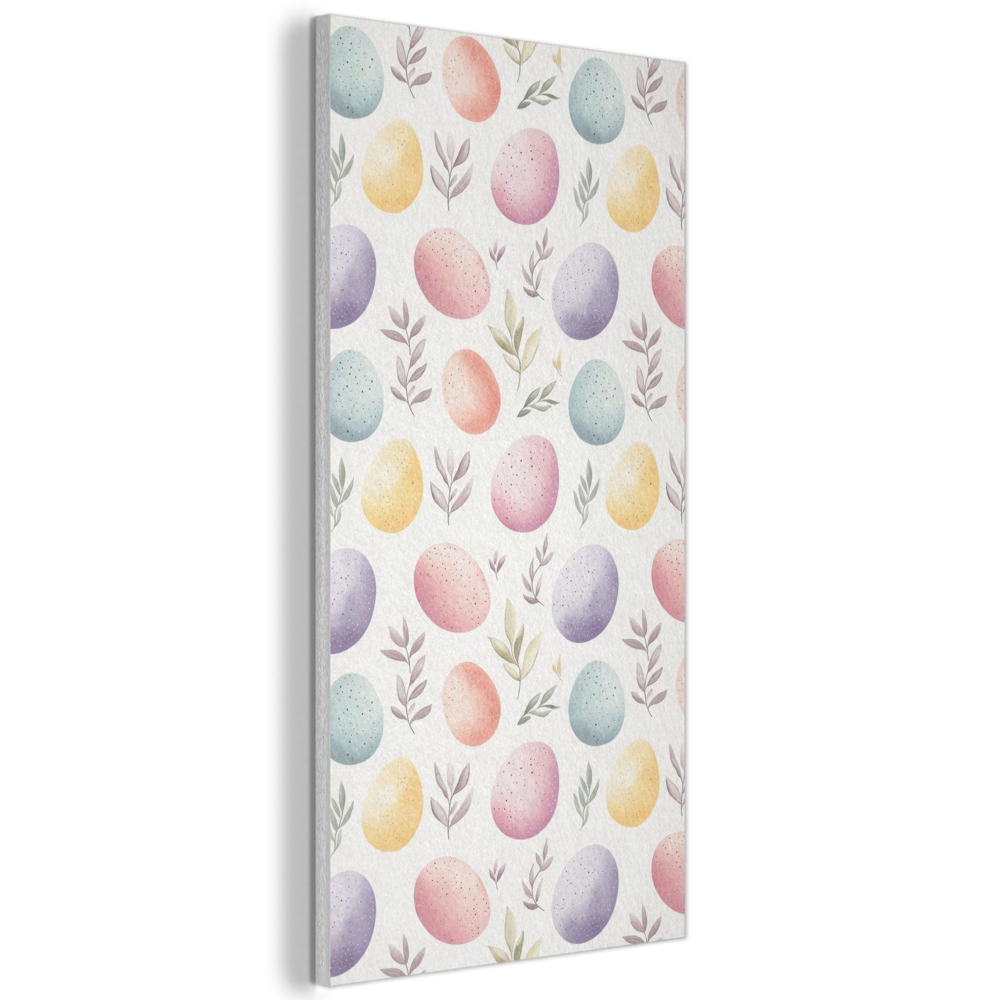 MuchoWow Gemälde Eier - Bunt - Muster - Ostern Deko, Fotodruck (1 St), Akustikpaneele, Wandpaneele, Schalldämmung, Akustikbilder 40x80 cm