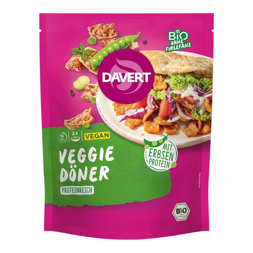 Davert Fertiggericht Veggie Döner - Erbsenprotein 68g