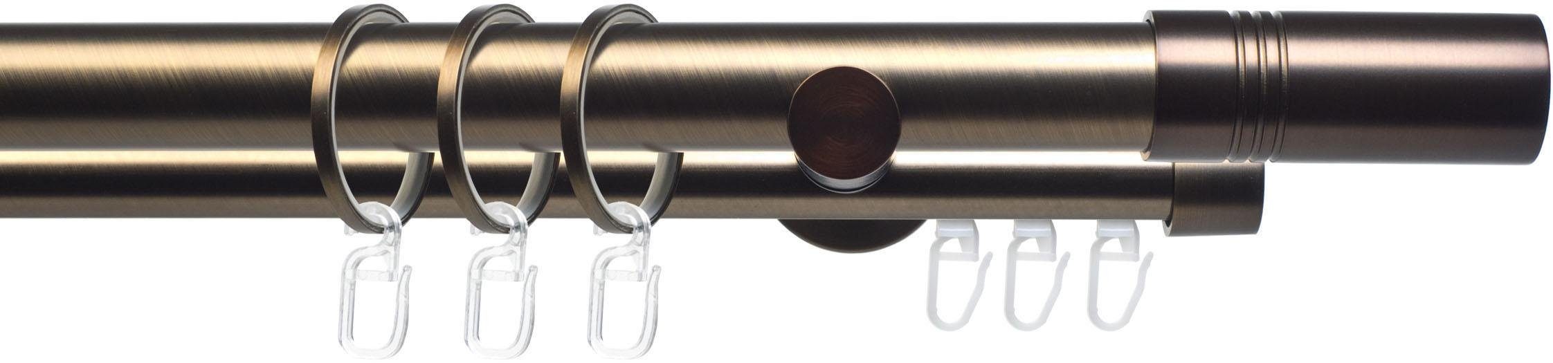 Liedeco Gardinenstange CELZYLIN02SG2L, Ø 25 mm, 2-läufig, Fixmaß, mit Bohren, verschraubt, Metall, 2-läufig im Fixmaß Ø 25/20 mm