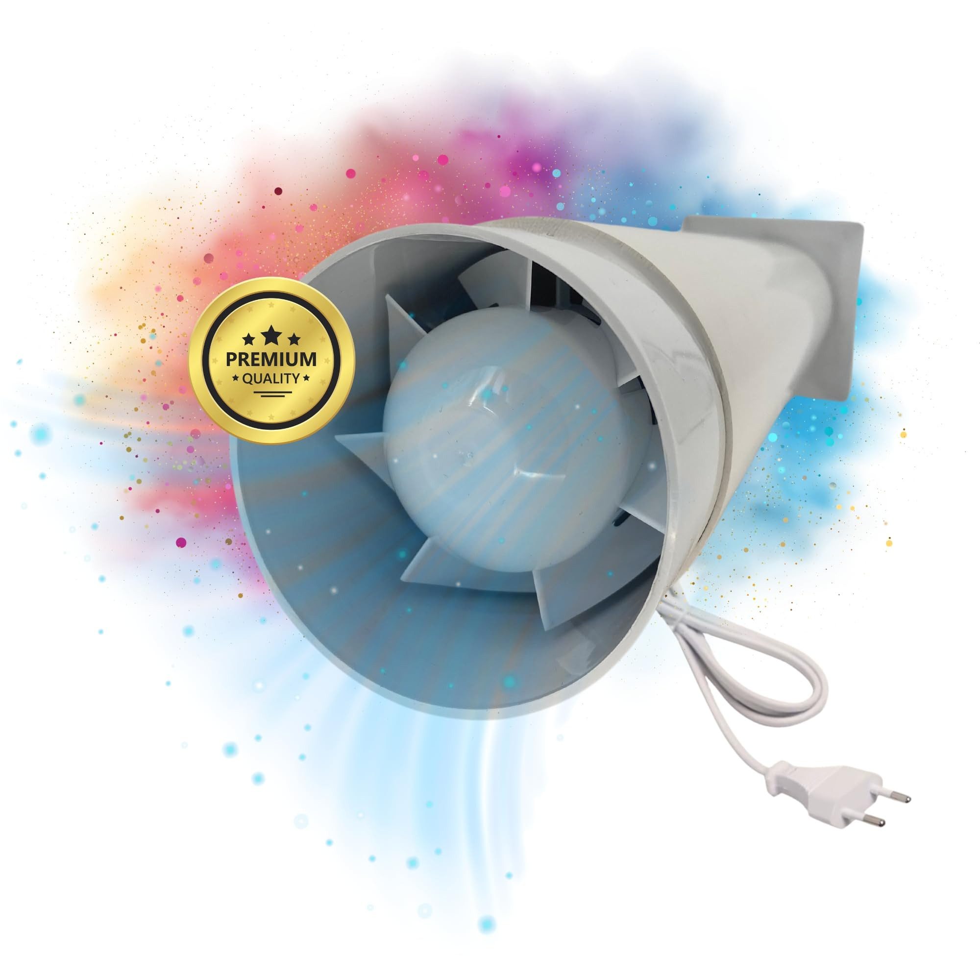 TronicXL Wandventilator Lüftungsanlage Set Wandlüfter Rohr Haube mit Kabel Schalter Lüfter, Bad Küche Wand Garage Rauchabzug