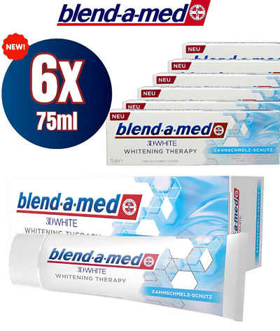 blend-a-med Zahnpasta Zahnschmelz-Schutz, (3D White Whitening Therapy) 6 er Pack (6x 75ml)