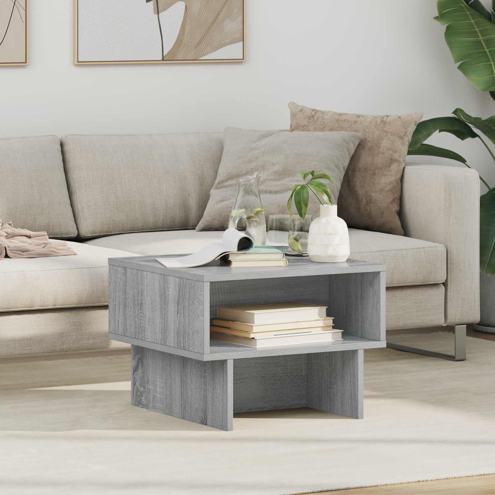 vidaXL Couchtisch Couchtisch Sonoma-Grau 48 x 46 x 35 cm Holzwerkstoff (1-St)