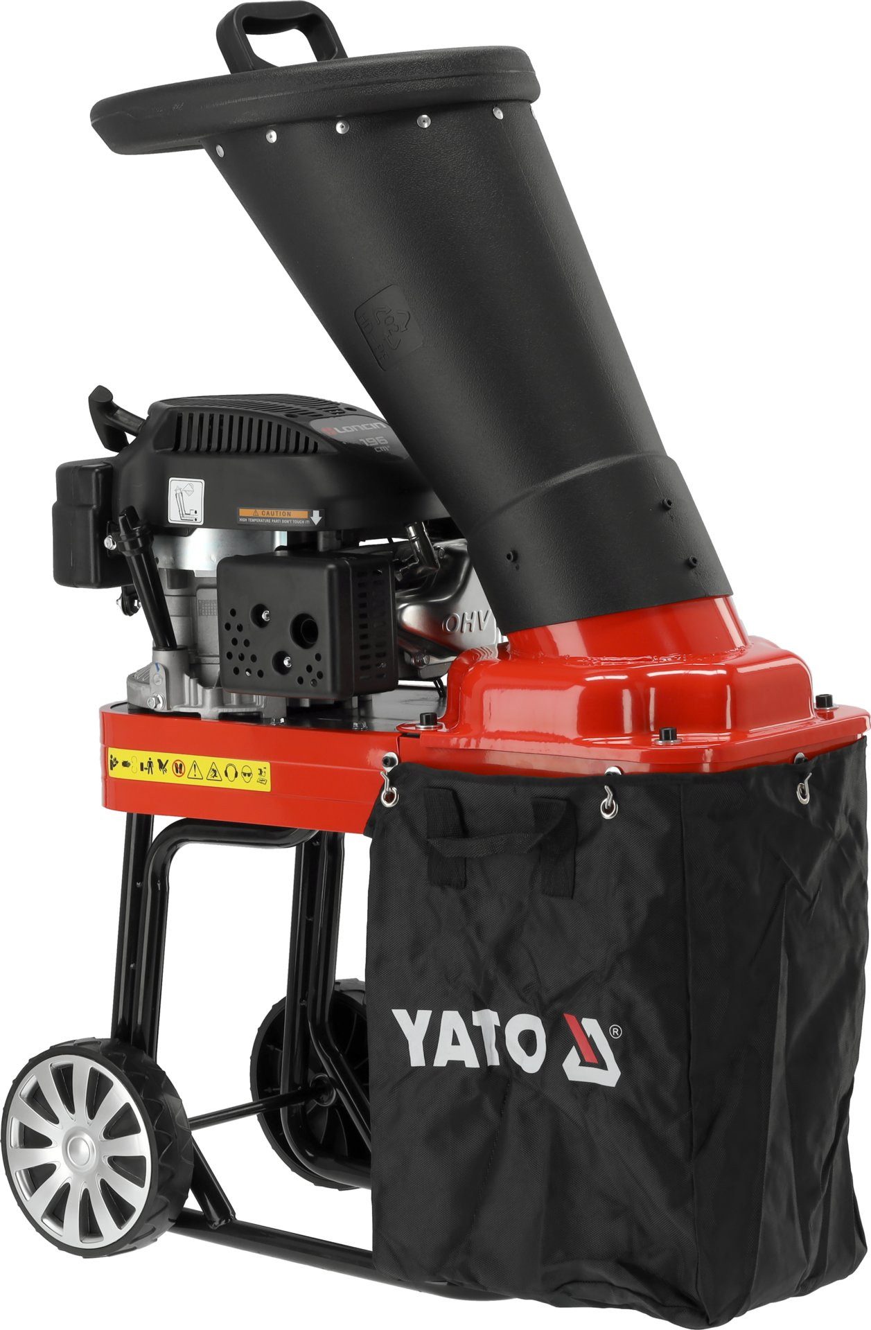 Yato Messerhäcksler Benzin Gartenhäcksler, Häcksler, Schredder bis 45 mm, 196 cm³, 3,5 kW
