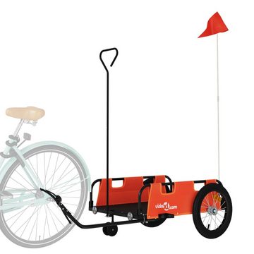 vidaXL Fahrradlastenanhänger Fahrradanhänger Orange Oxford-Gewebe und Eisen